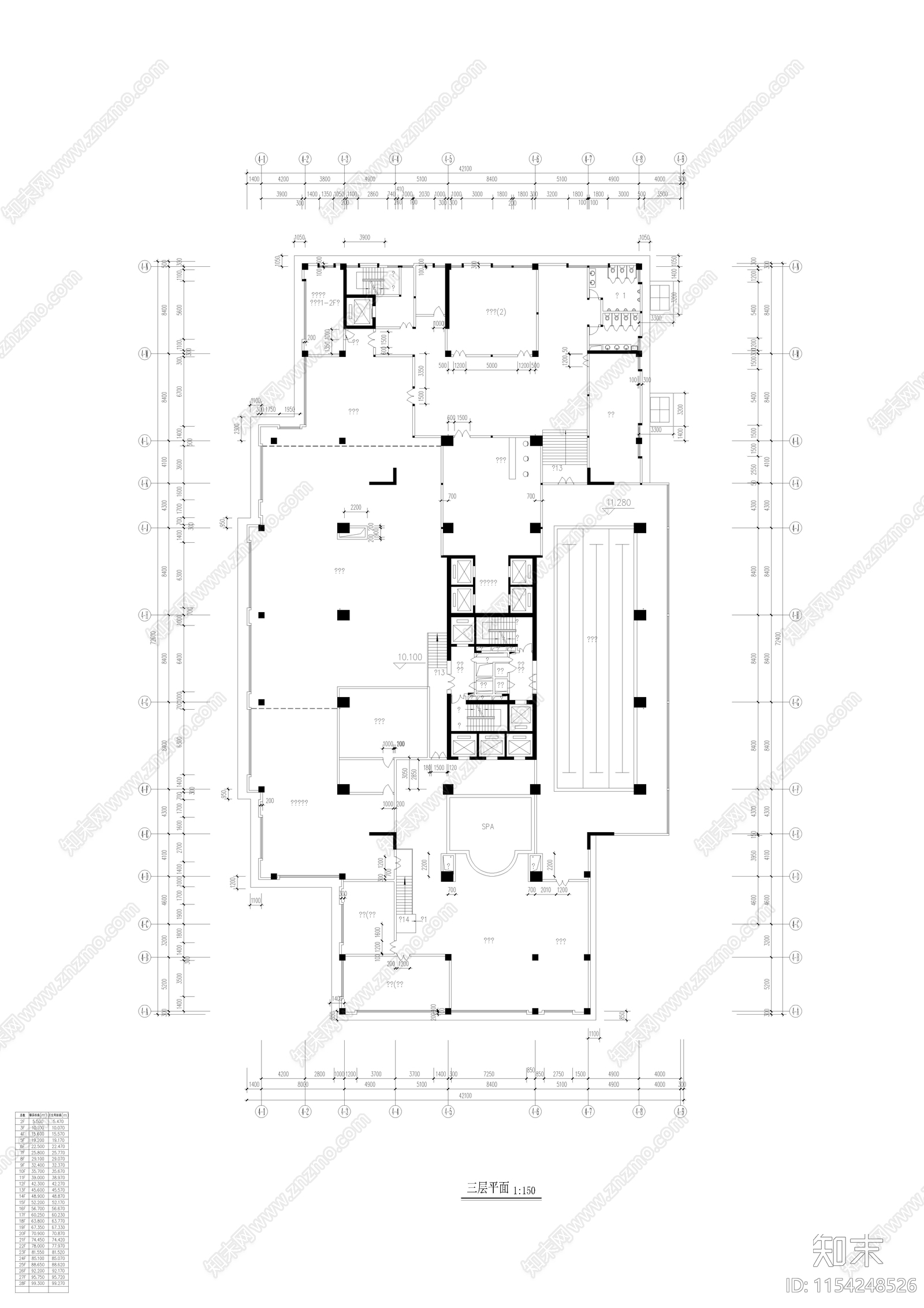 某酒店建筑cad施工图下载【ID:1154248526】