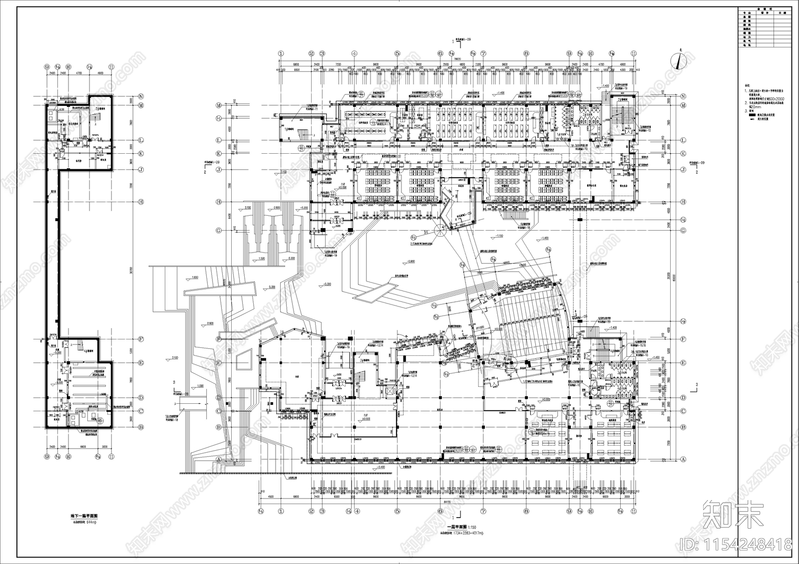 某三十六班中学单体建筑施工图下载【ID:1154248418】