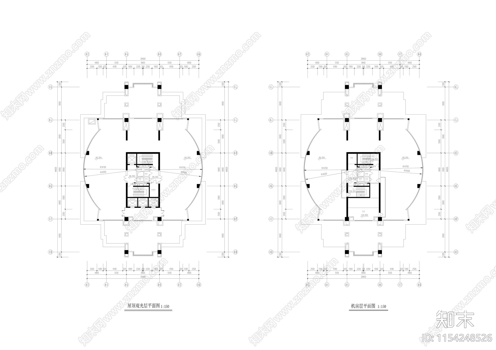 某酒店建筑cad施工图下载【ID:1154248526】