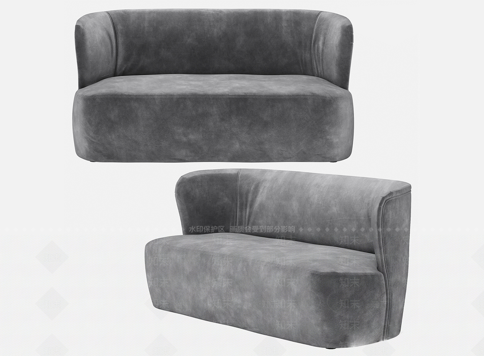 现代双人沙发3D模型下载【ID:1154248595】