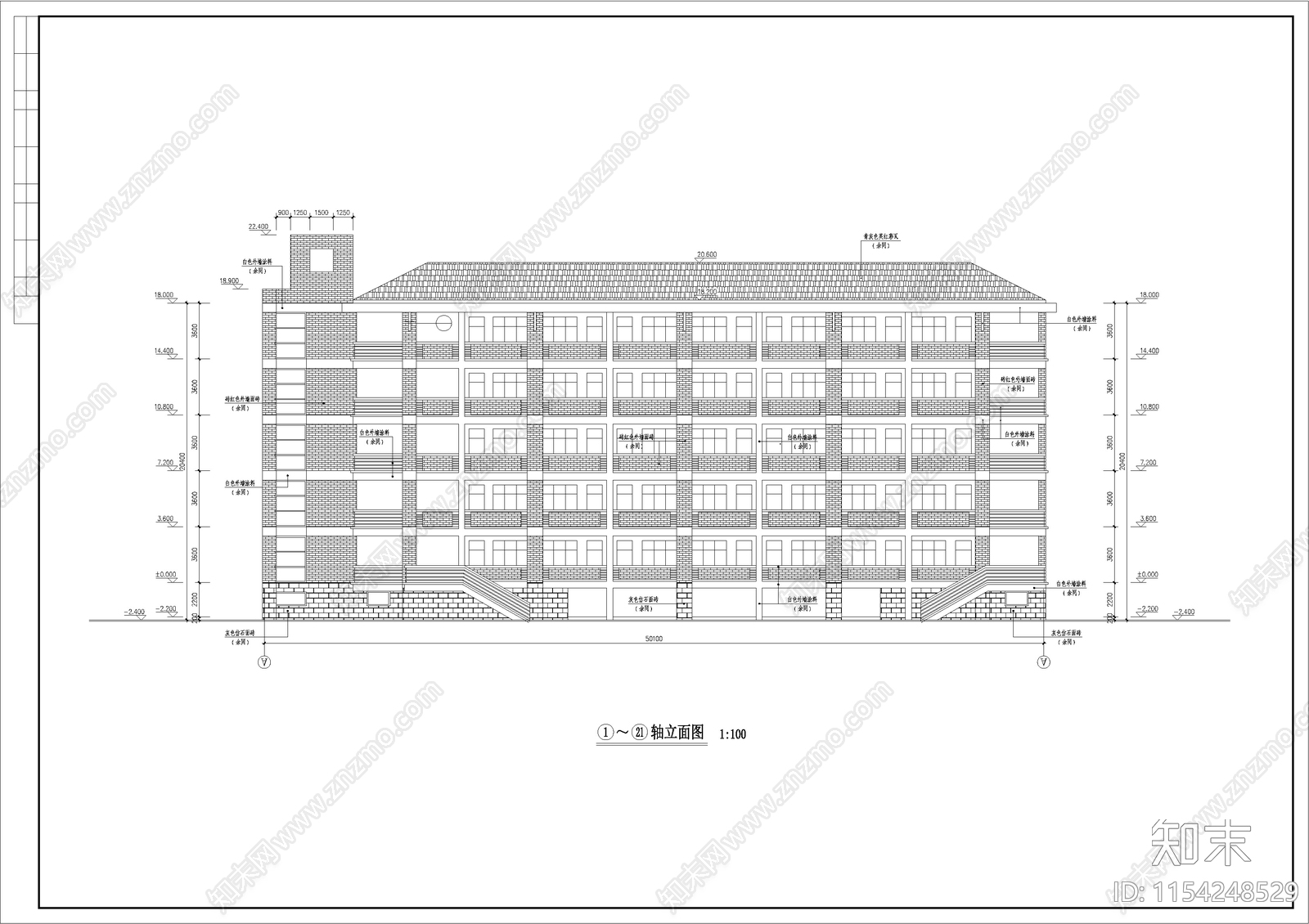 某中学建筑cad施工图下载【ID:1154248529】