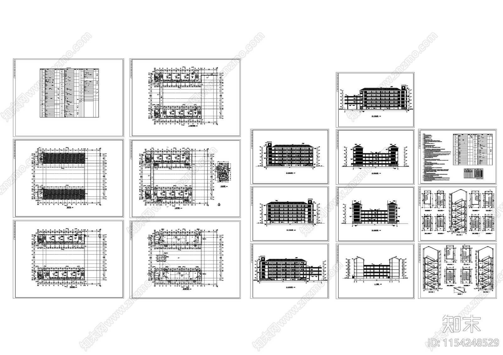 某中学建筑cad施工图下载【ID:1154248529】