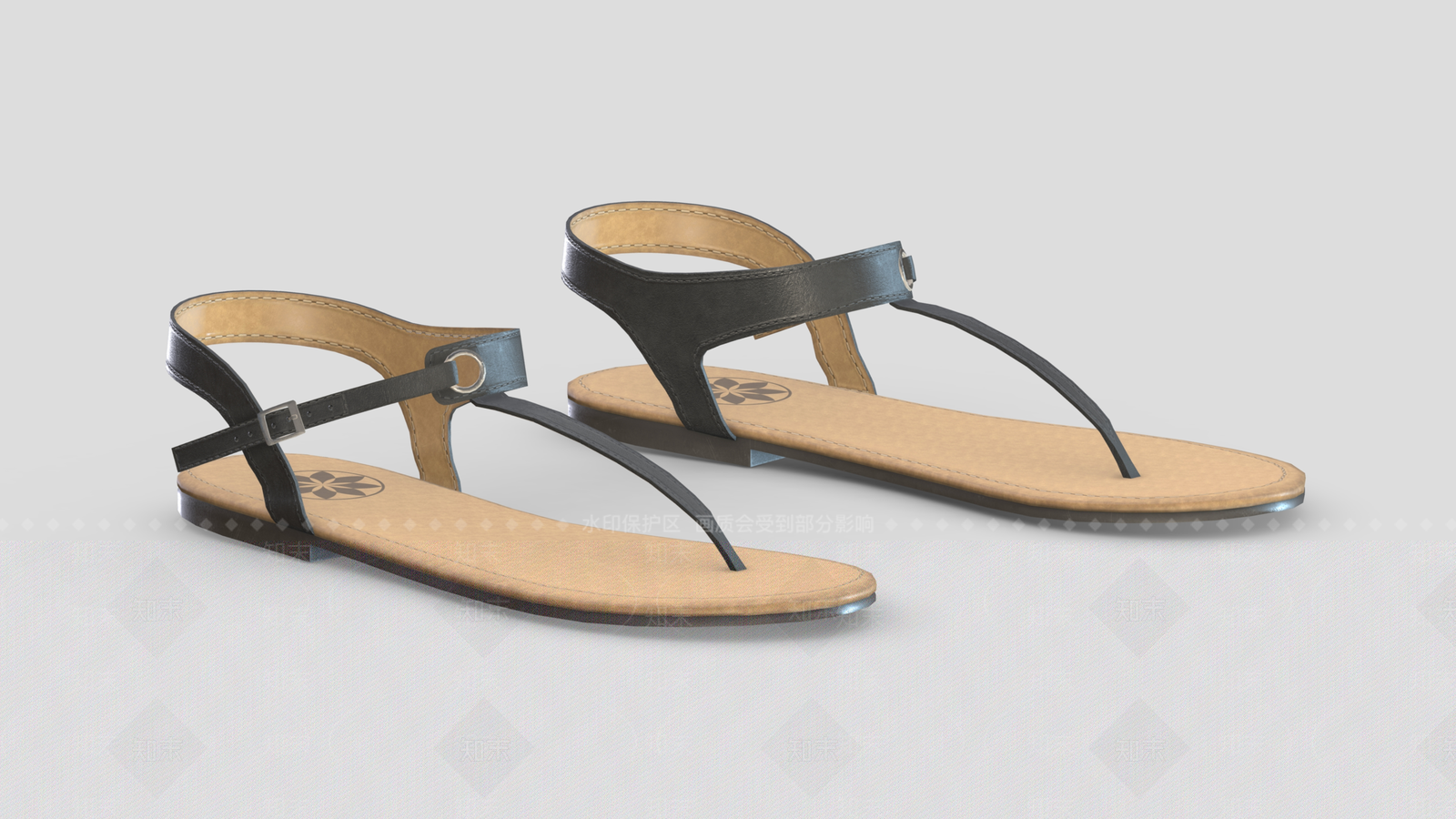 现代凉鞋3D模型下载【ID:1154249357】