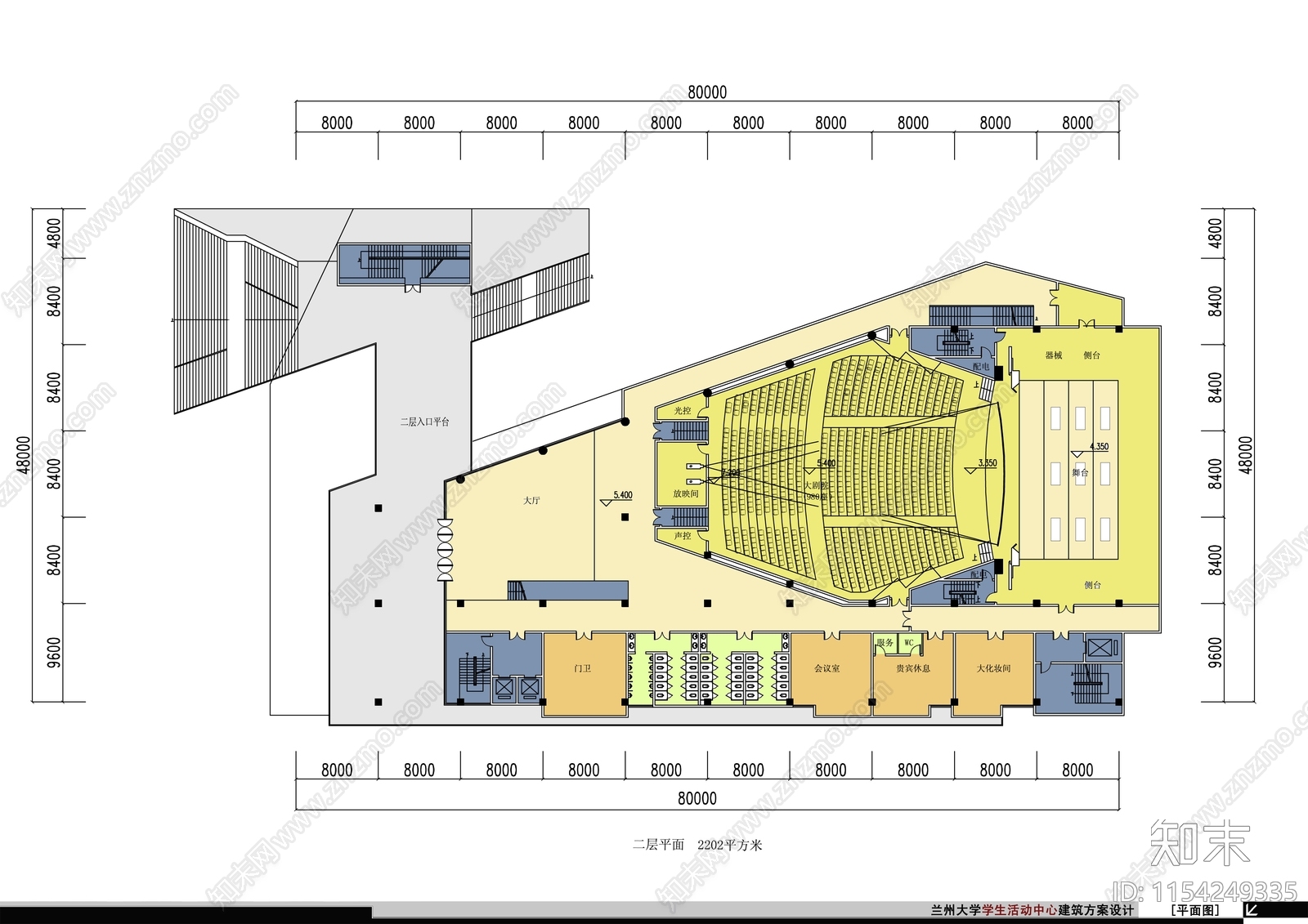 兰州大学学校建筑cad施工图下载【ID:1154249335】