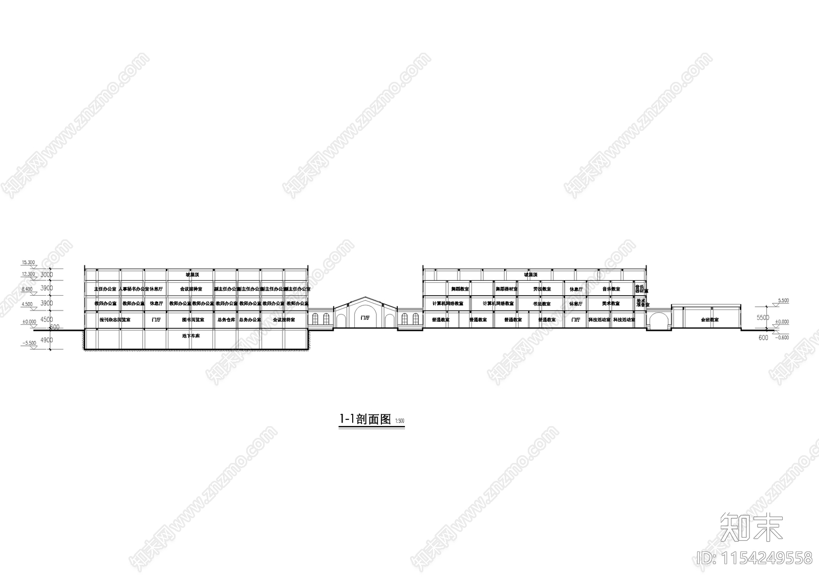 欧式教师发展中心建筑cad施工图下载【ID:1154249558】