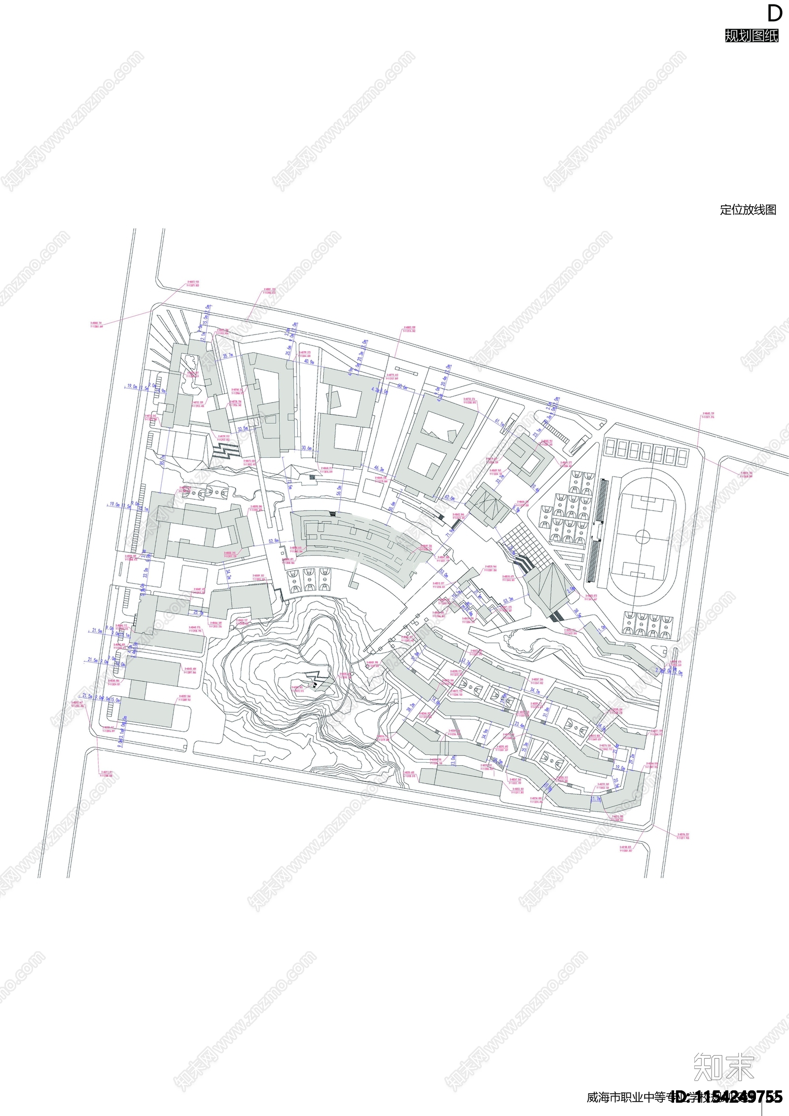 威海职业中等专业学校建筑cad施工图下载【ID:1154249755】