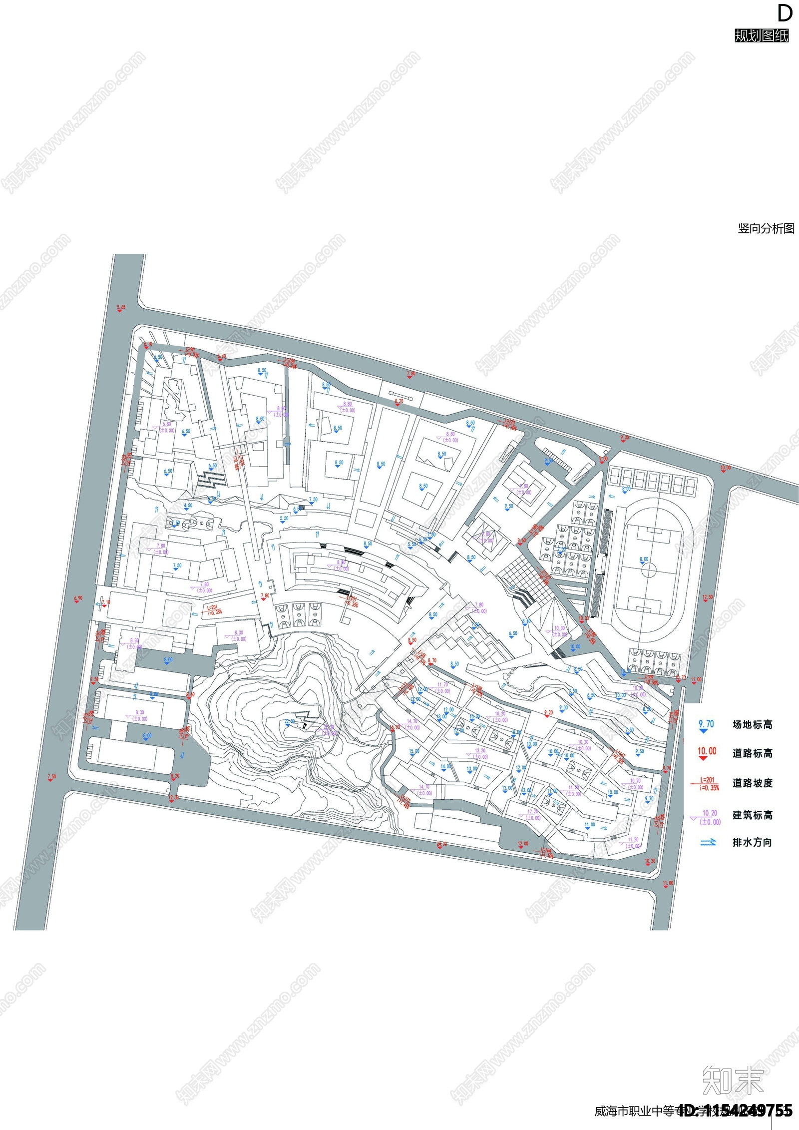 威海职业中等专业学校建筑cad施工图下载【ID:1154249755】