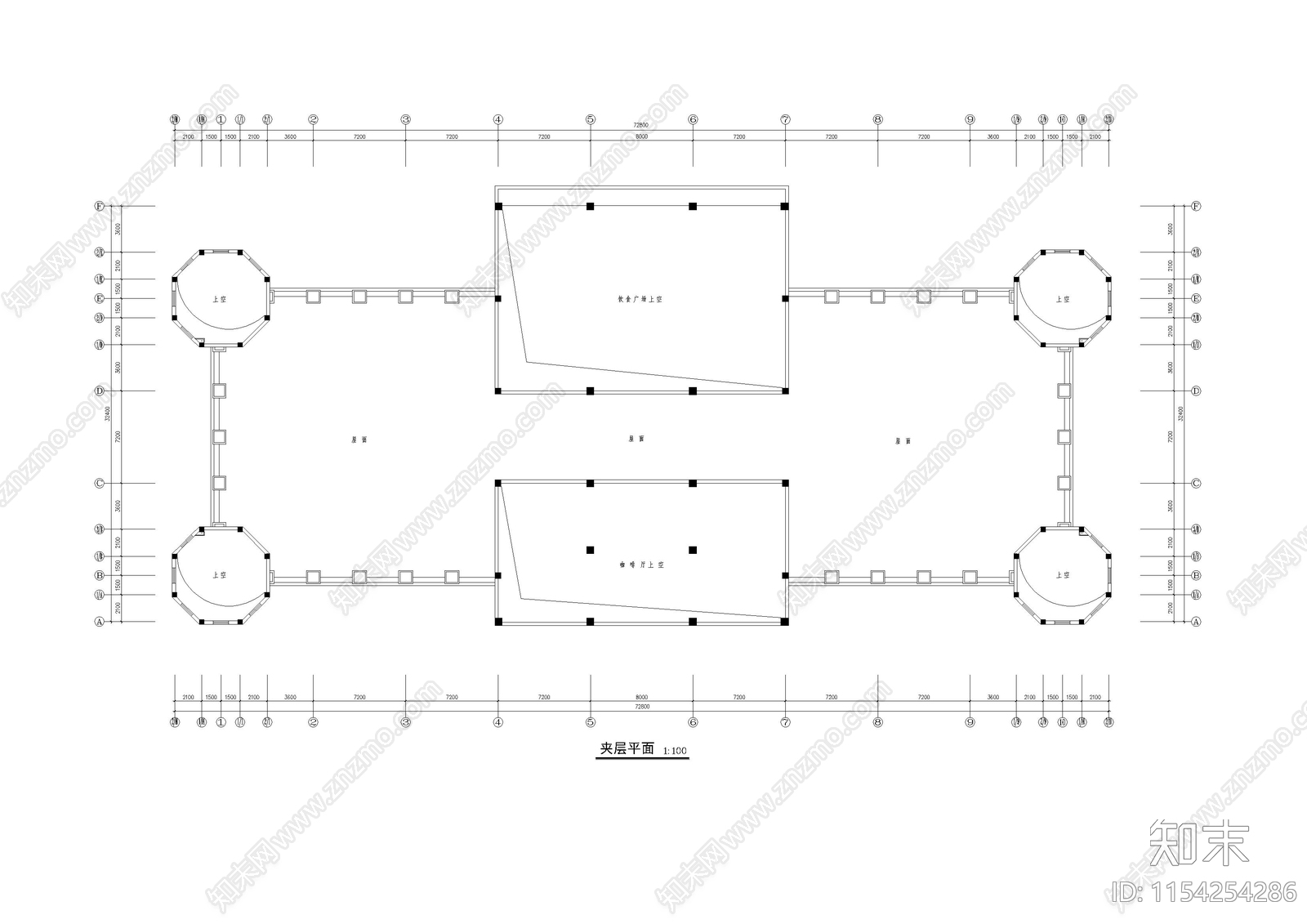 某欧式对称酒店建筑施工图下载【ID:1154254286】