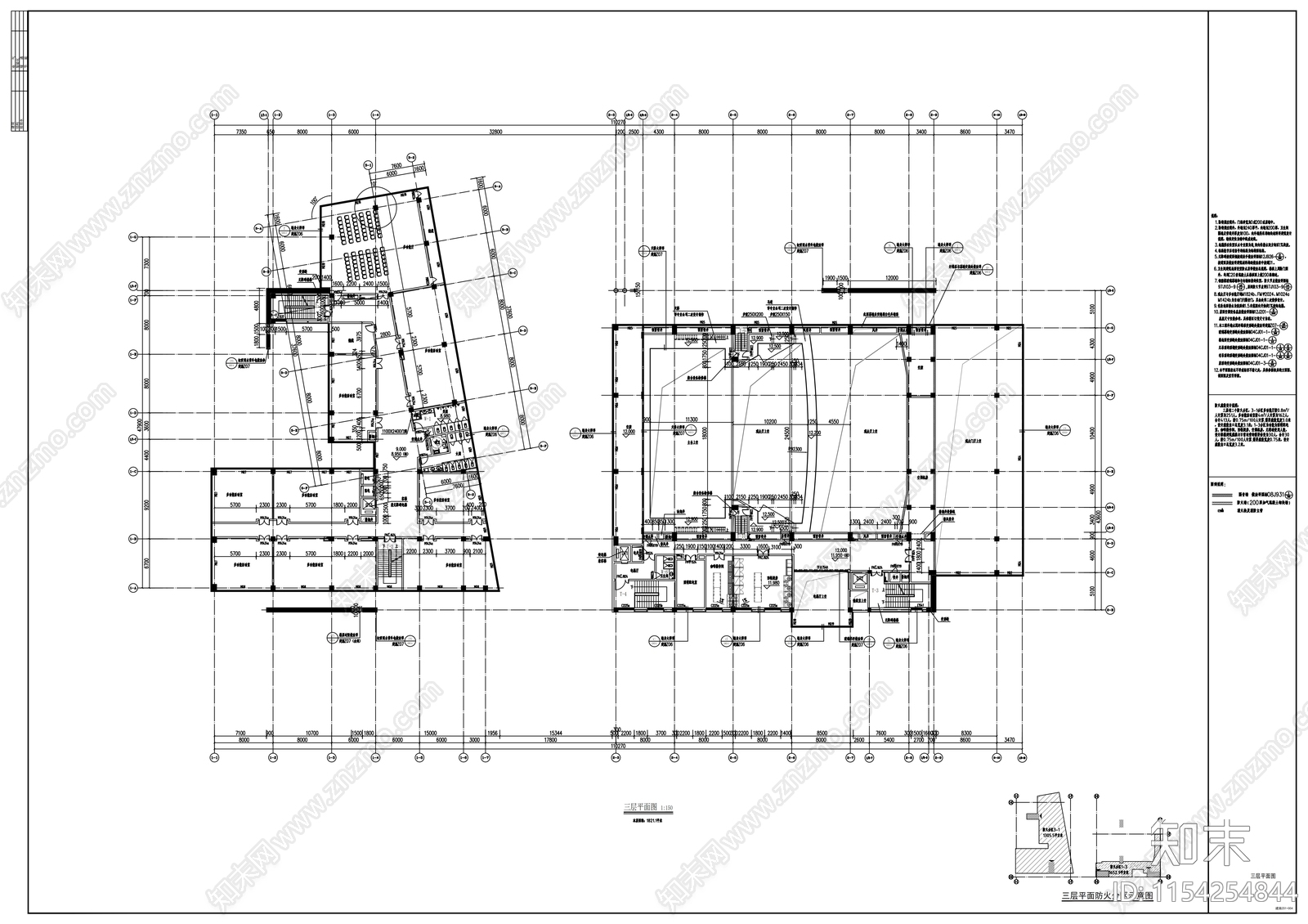 高校新校区音乐厅及师生活动中心建筑cad施工图下载【ID:1154254844】