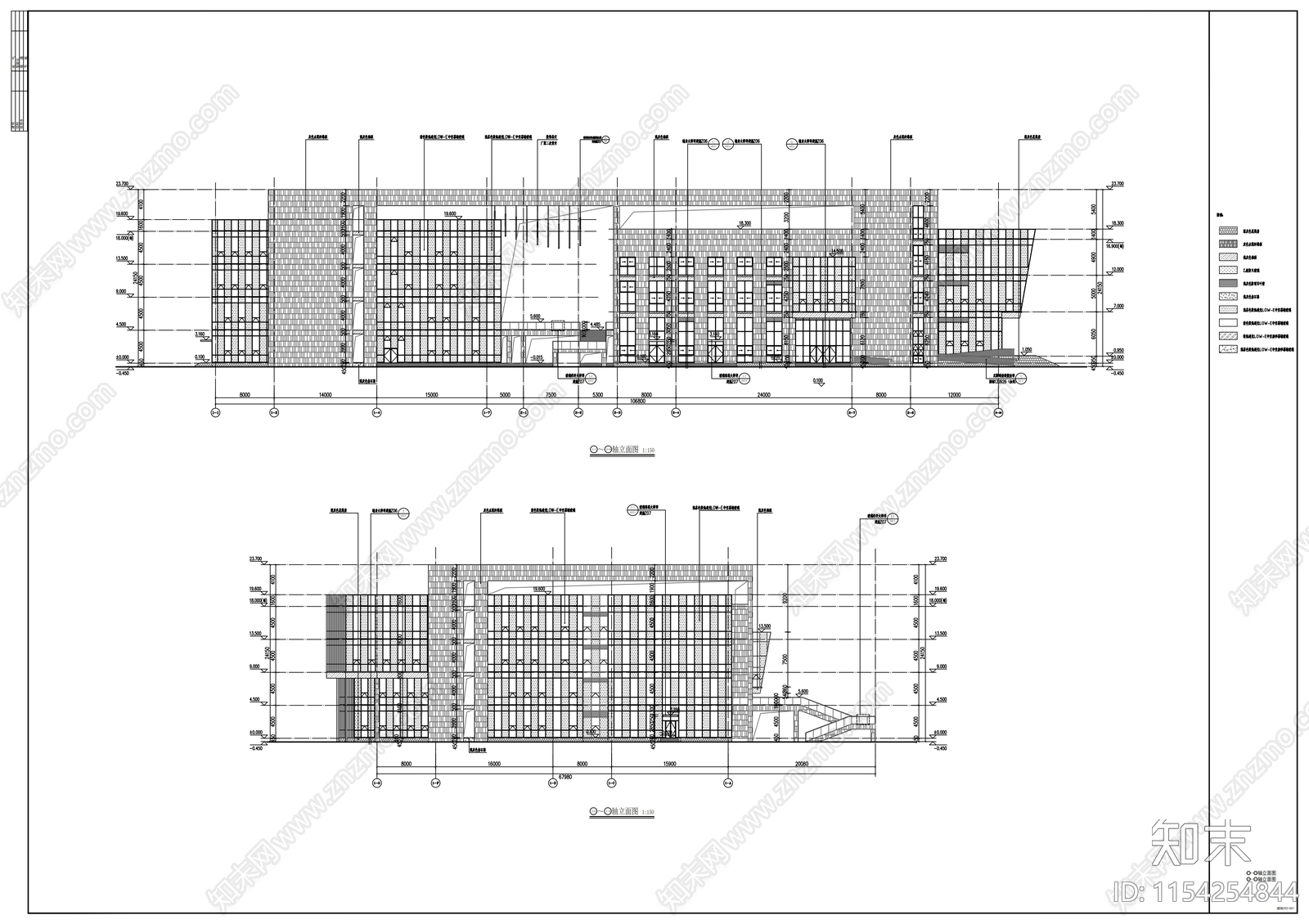 高校新校区音乐厅及师生活动中心建筑cad施工图下载【ID:1154254844】