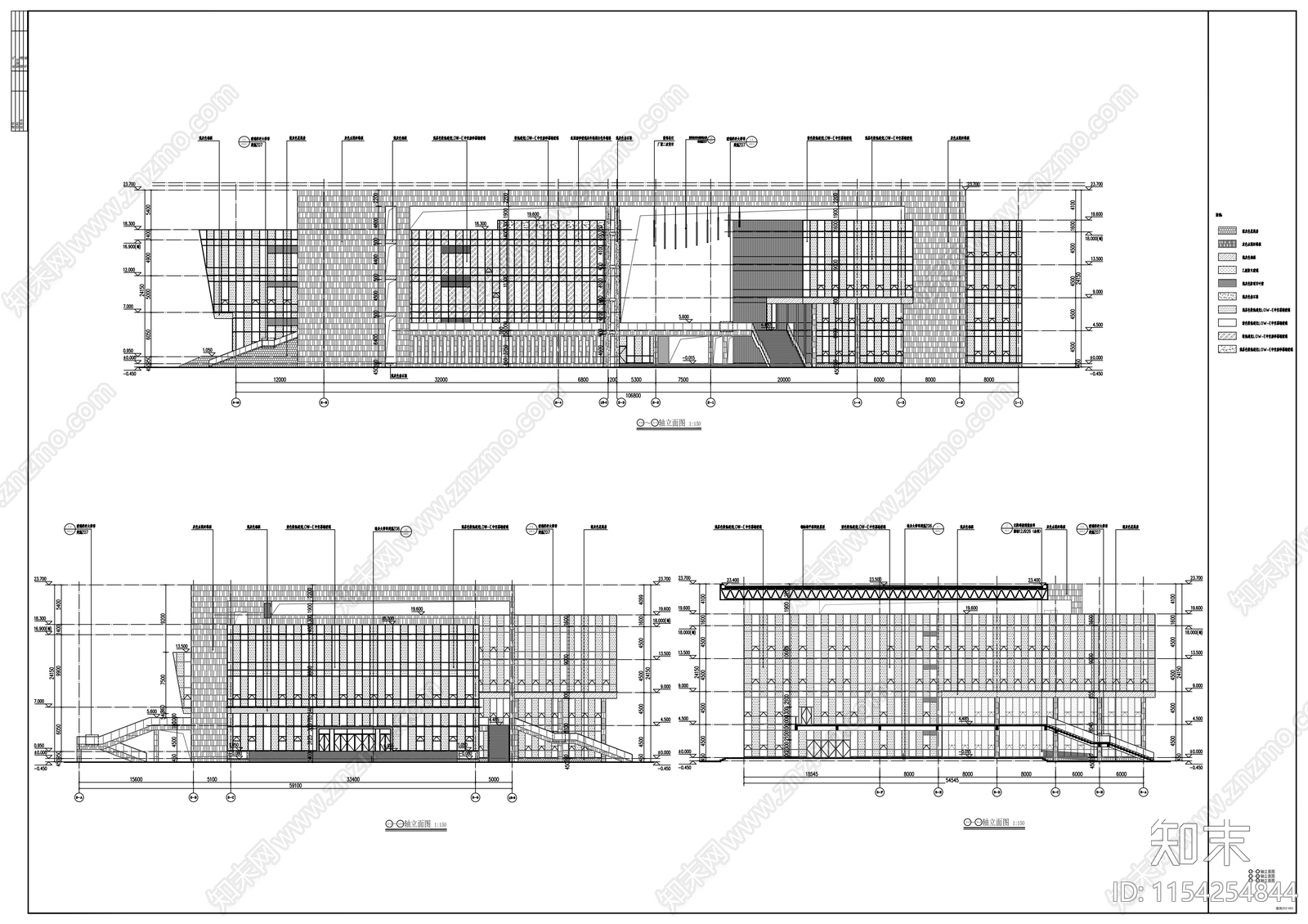 高校新校区音乐厅及师生活动中心建筑cad施工图下载【ID:1154254844】