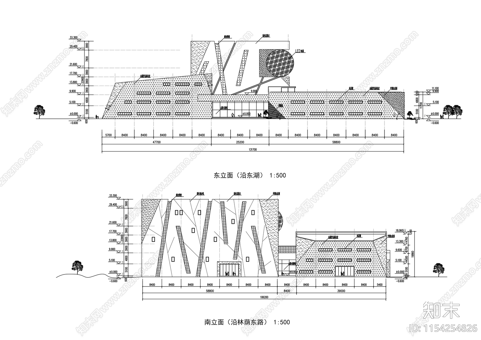 规划馆规划及单体建筑cad施工图下载【ID:1154254826】