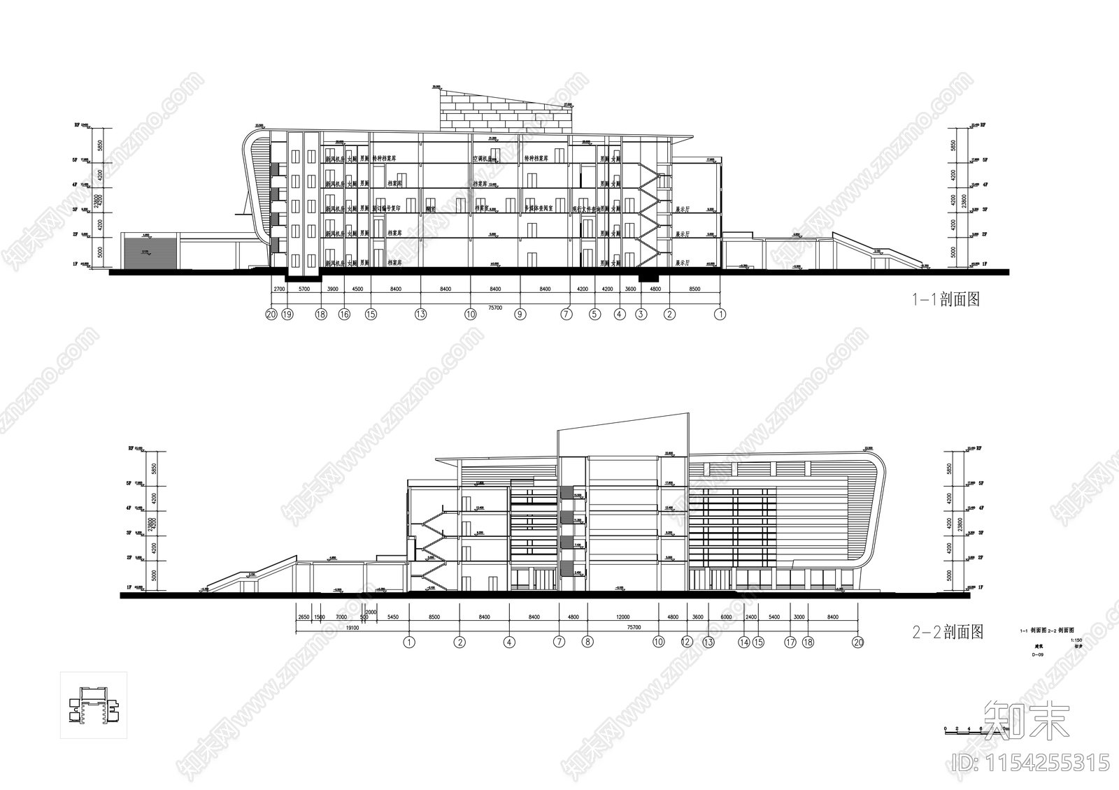 五层档案馆建筑施工图下载【ID:1154255315】