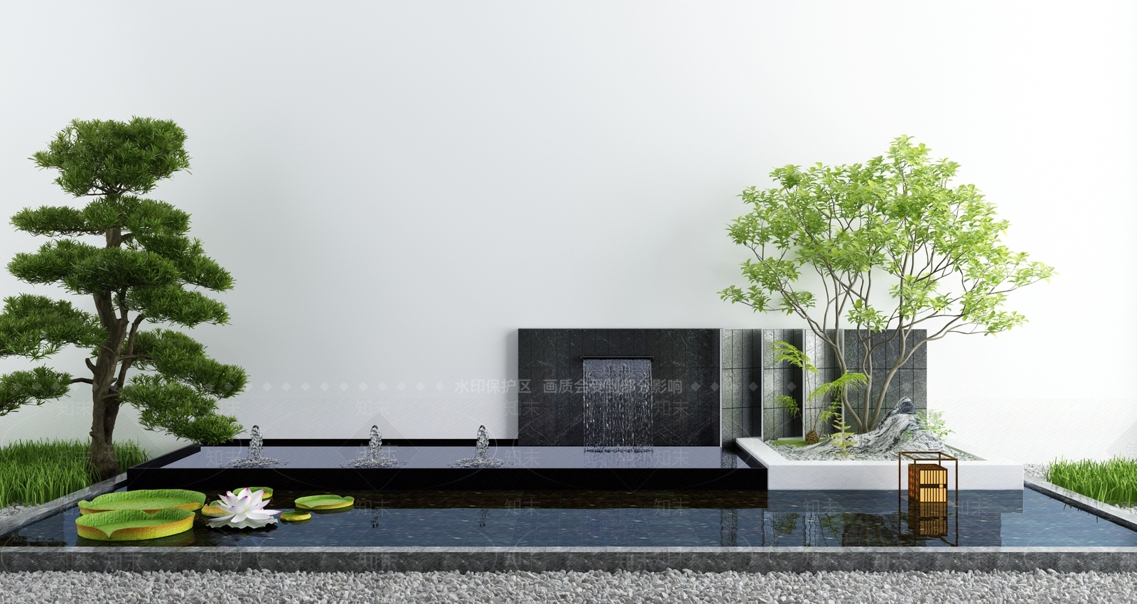 新中式假山水景3D模型下载【ID:1154259185】
