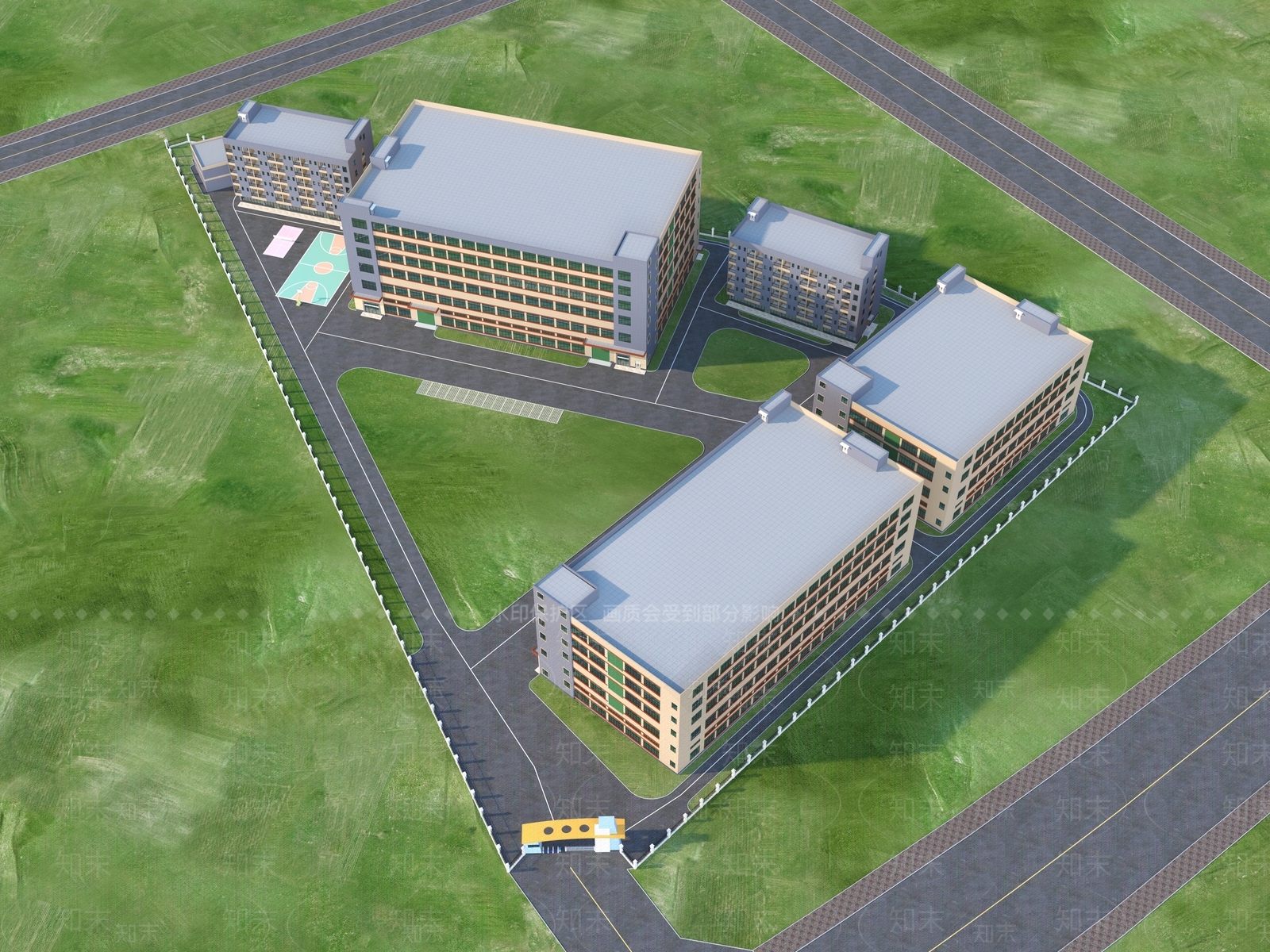 现代厂房厂区3D模型下载【ID:1154261019】