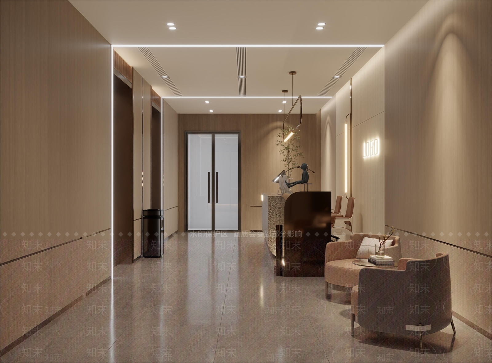 现代电梯间3D模型下载【ID:1214319594】