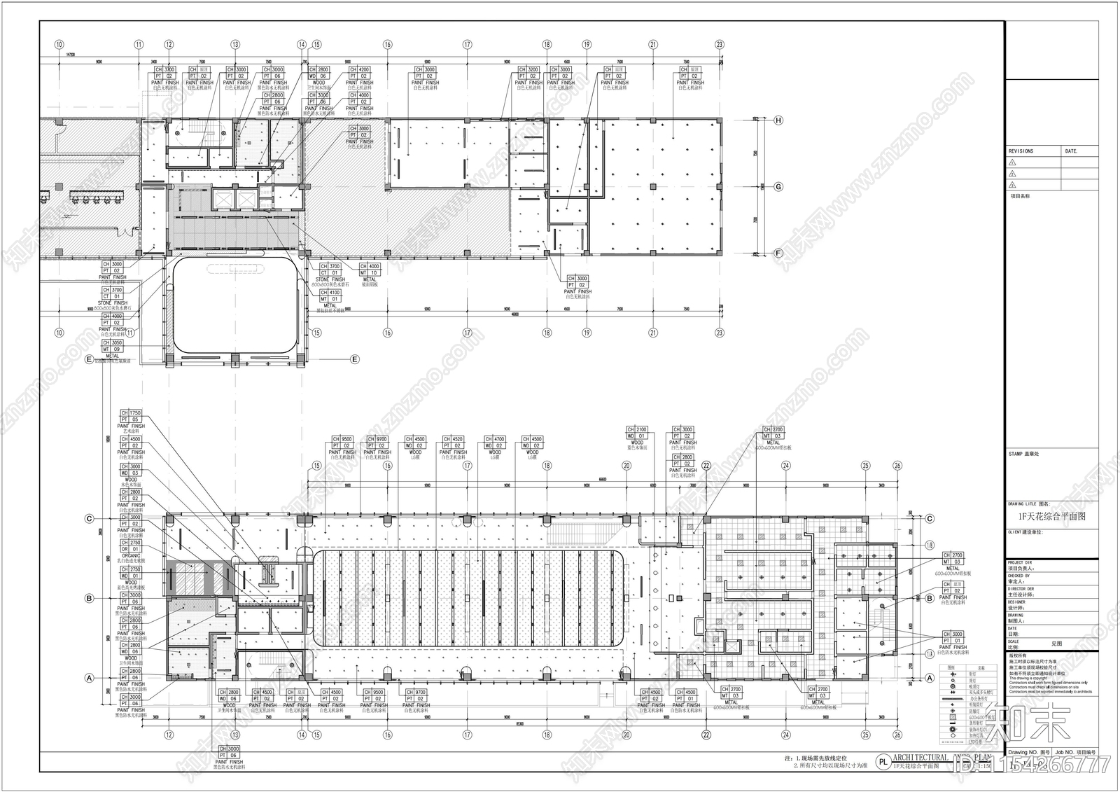 现代办公室cad施工图下载【ID:1154266777】