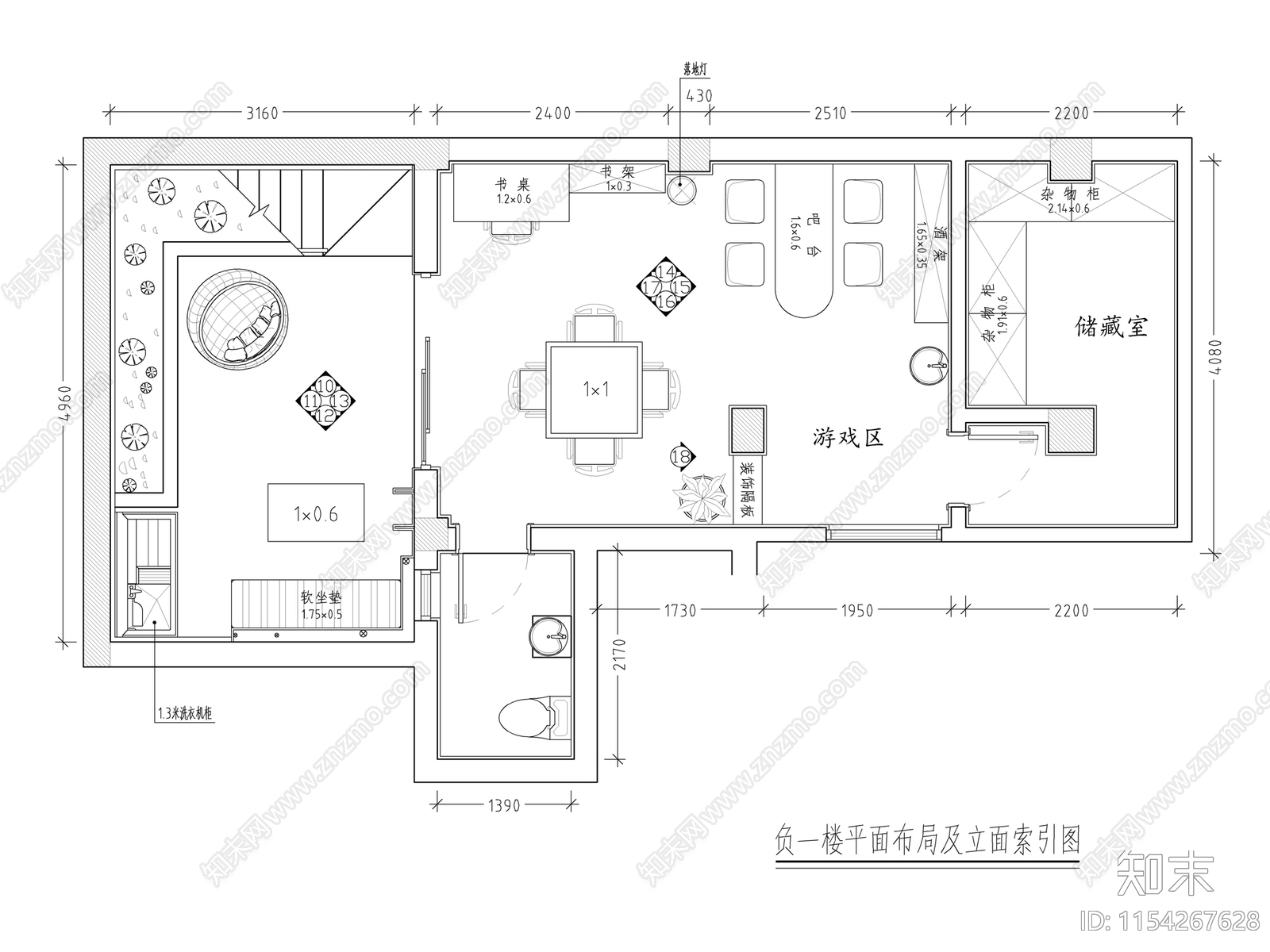 北欧200㎡风格三居室家装平立面cad施工图下载【ID:1154267628】