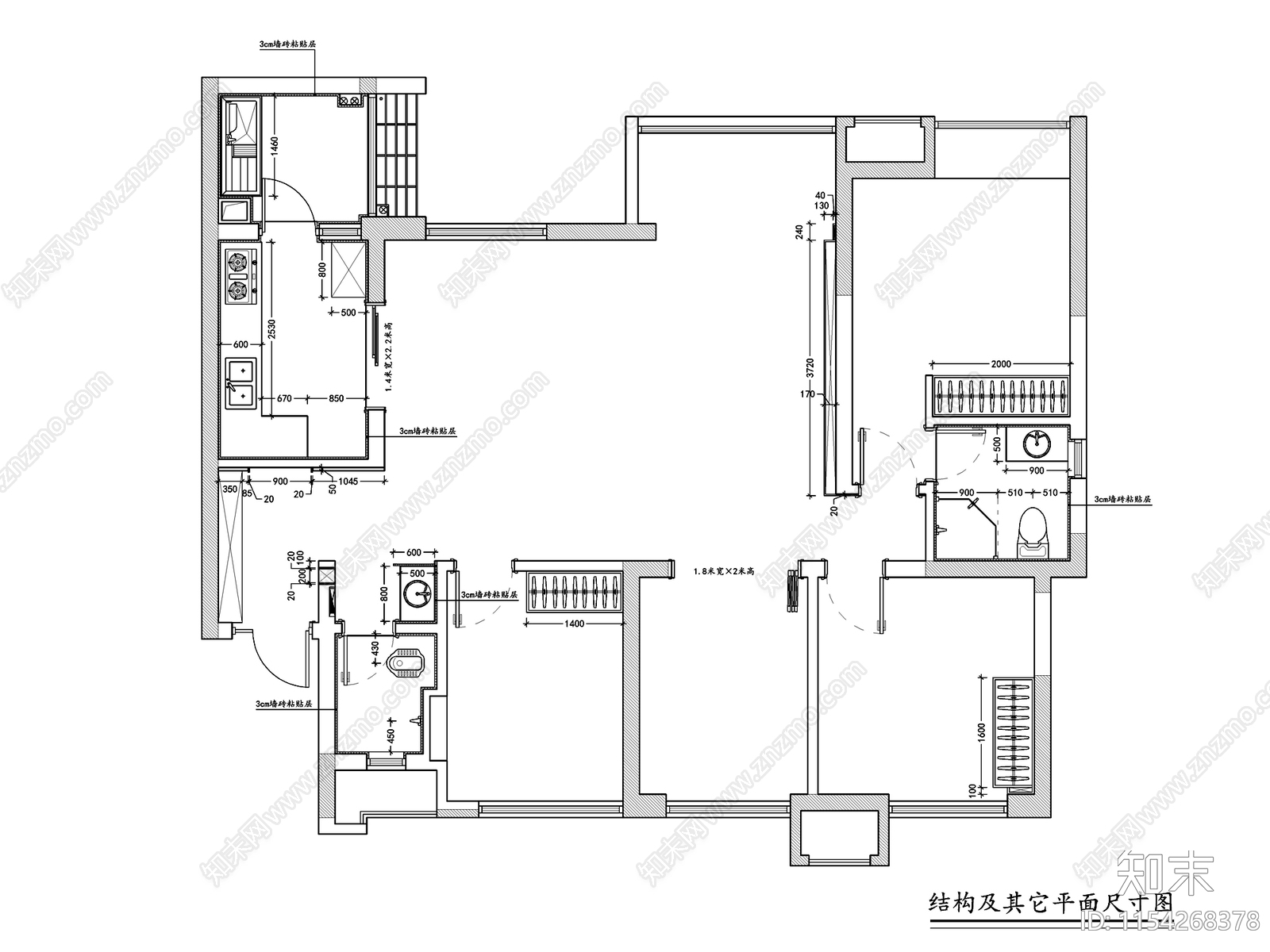 120㎡简欧风格三居室家装平立面cad施工图下载【ID:1154268378】