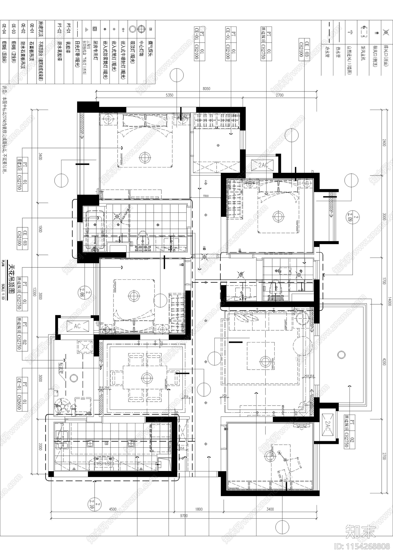 金域名邸L2户cad施工图下载【ID:1154268808】