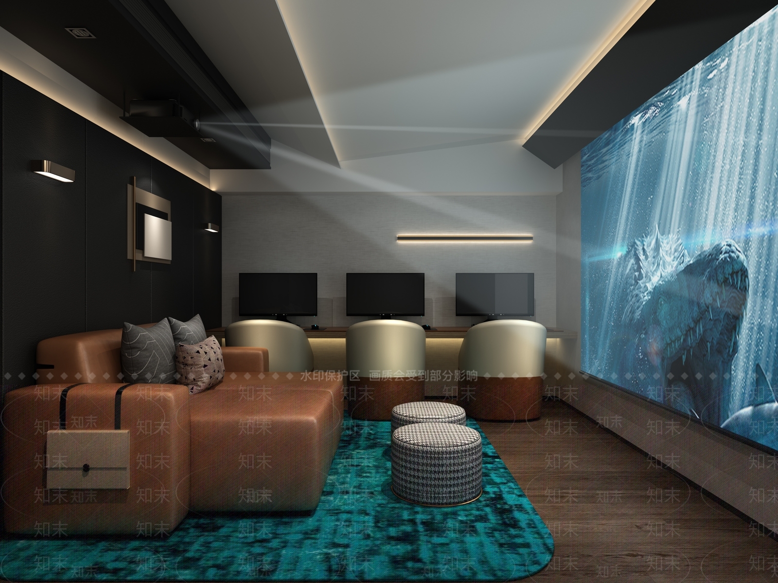现代影音室3D模型下载【ID:1154268966】