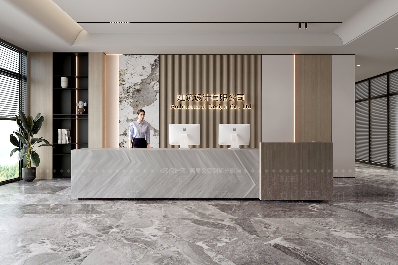 现代办公大堂SU模型下载【ID:1154272415】