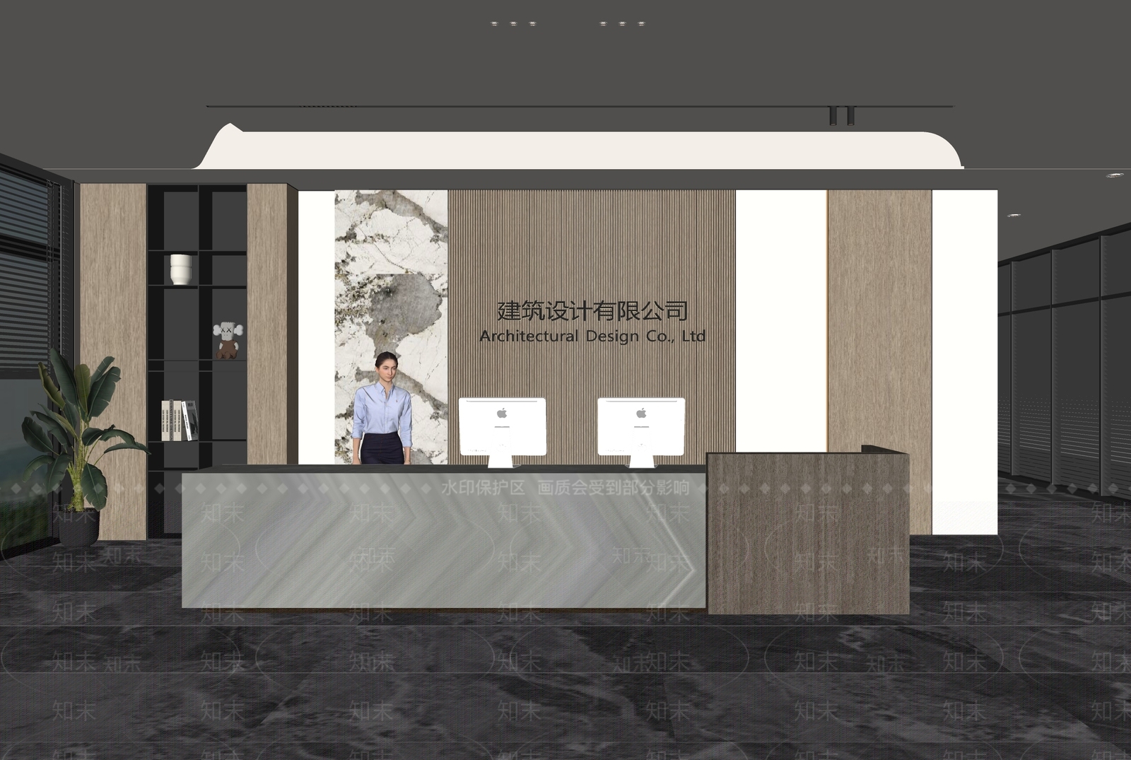 现代办公大堂SU模型下载【ID:1154272415】