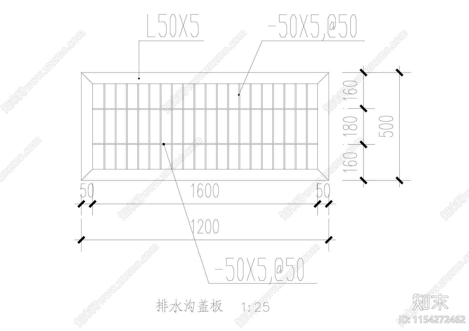 排水沟详图cad施工图下载【ID:1154272462】