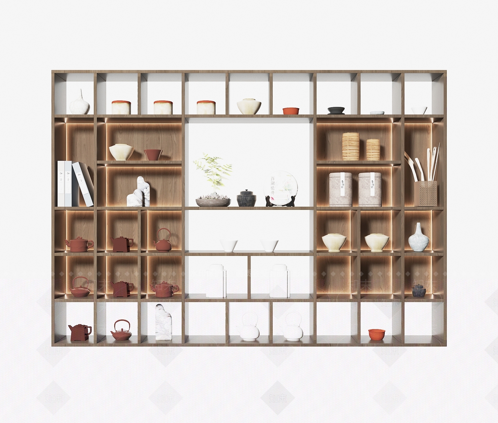 新中式博古架3D模型下载【ID:1154277633】