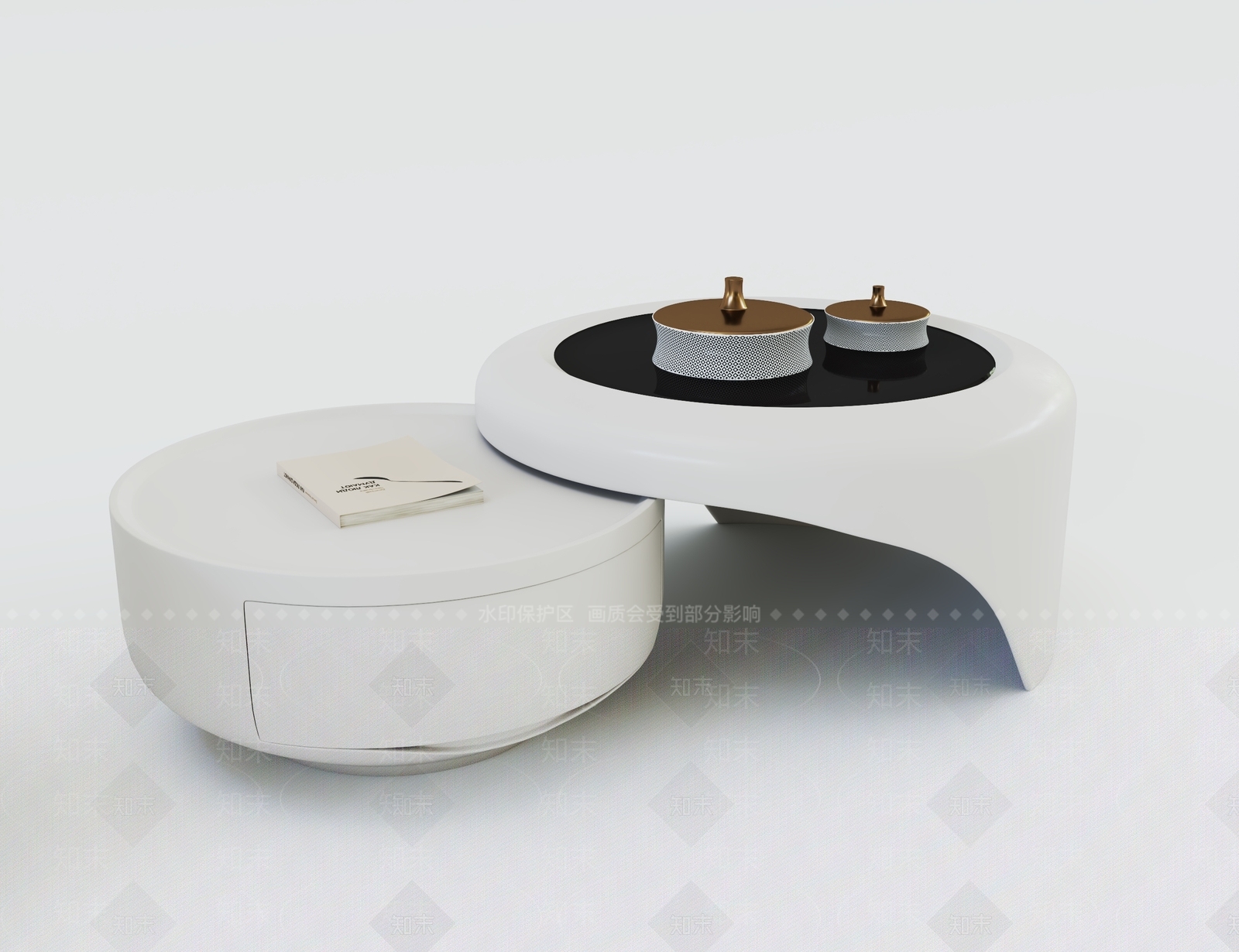 现代茶几组合3D模型下载【ID:1154278421】