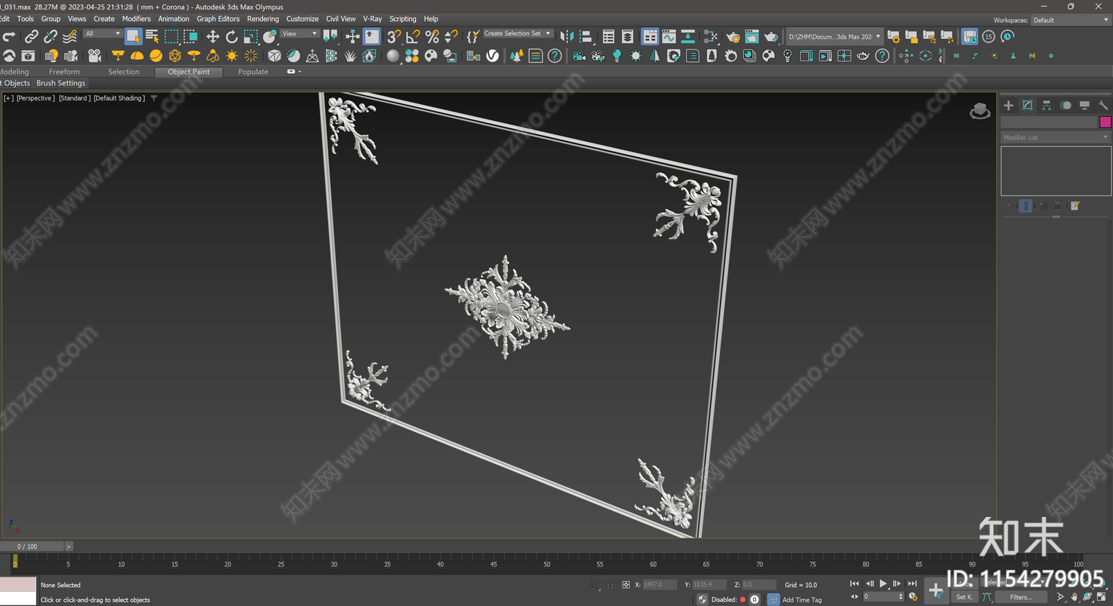 法式雕花石膏线条3D模型下载【ID:1154279905】