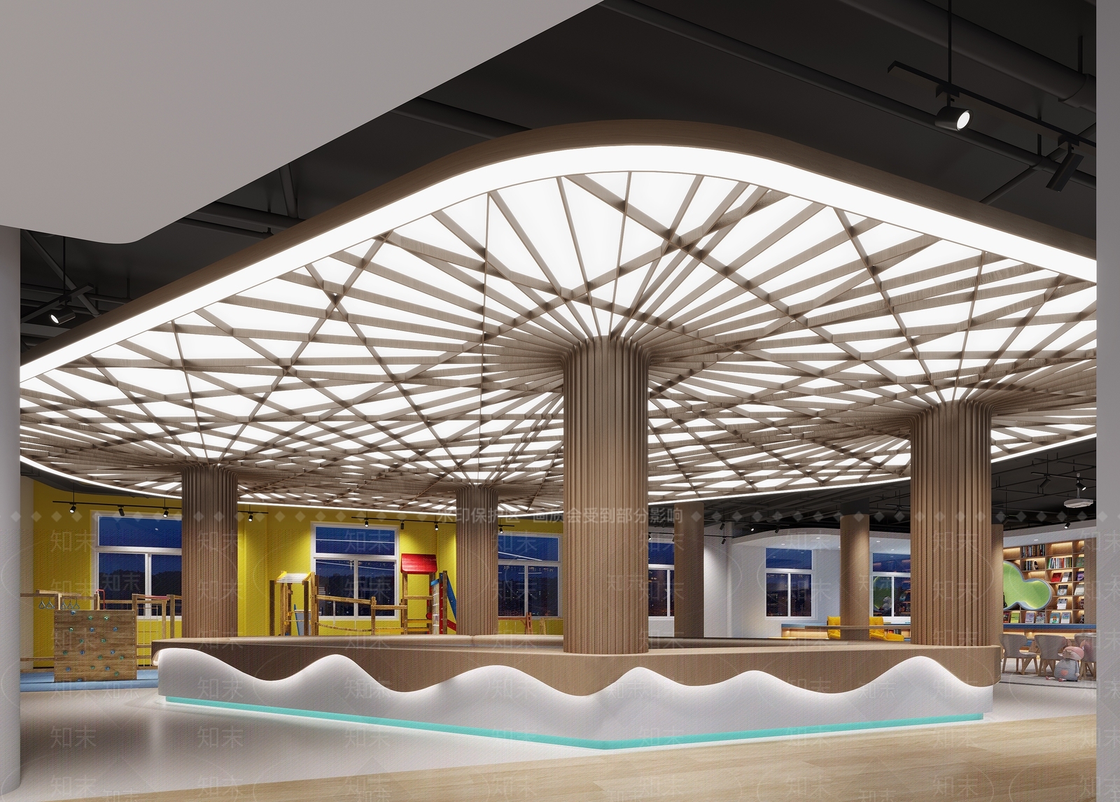 现代社区党建活动室3D模型下载【ID:1154326522】