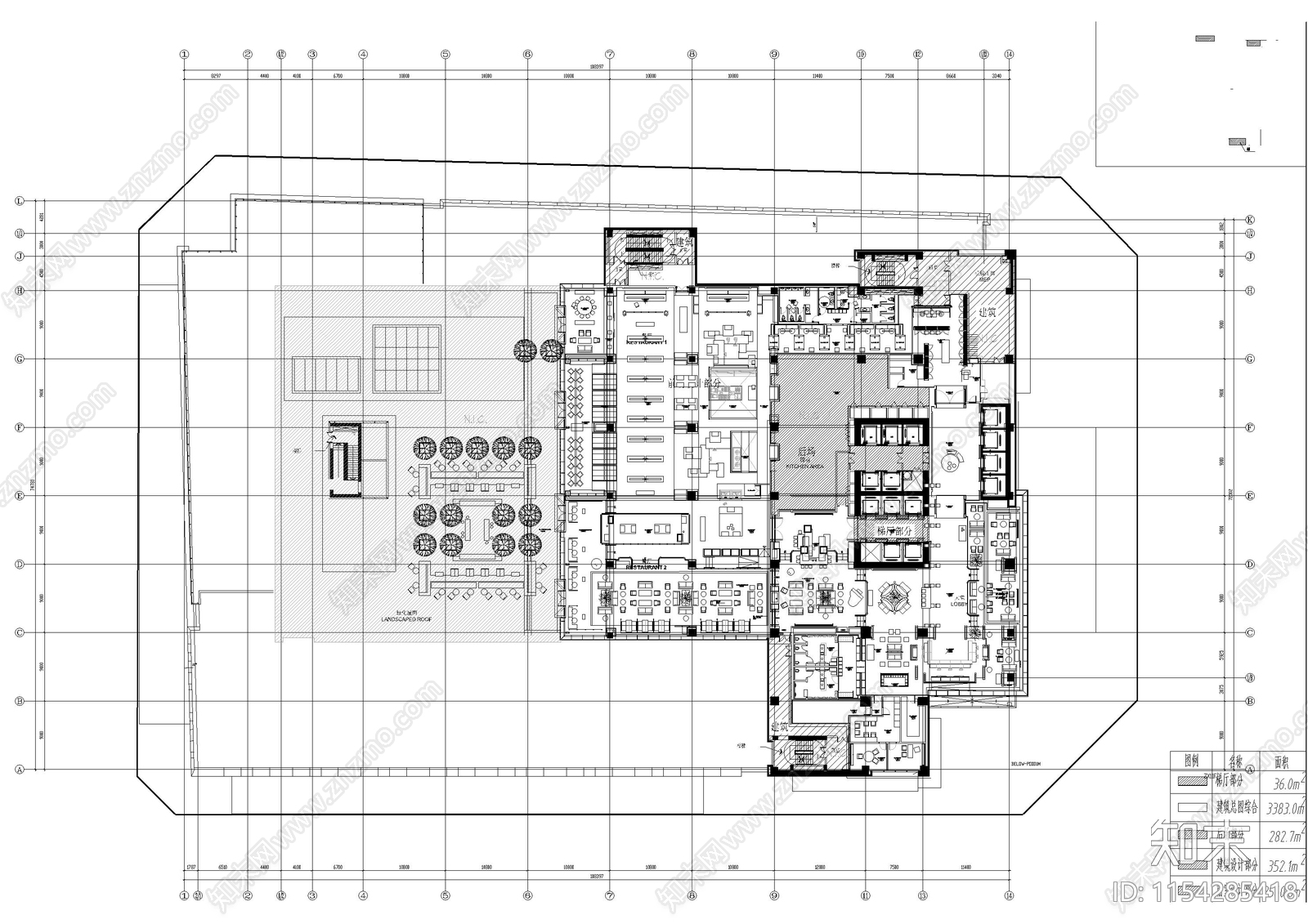 君悦酒店平面方案图施工图下载【ID:1154285418】