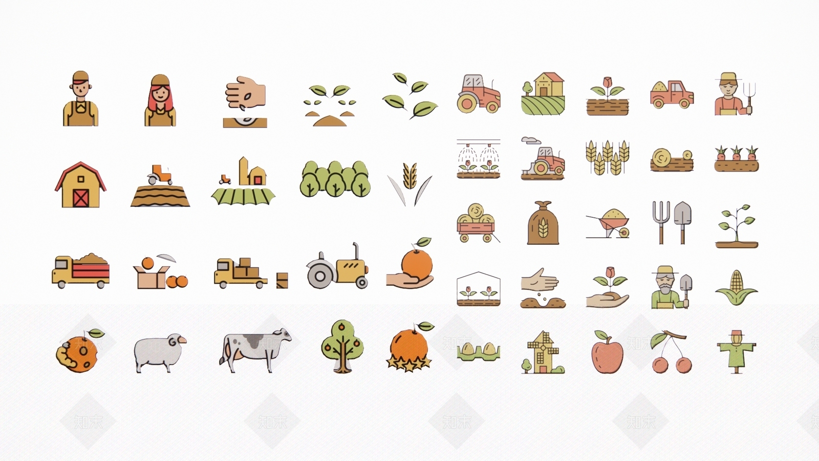 2D现代农业牧场种植水稻植物图标挂件SU模型下载【ID:1154288477】