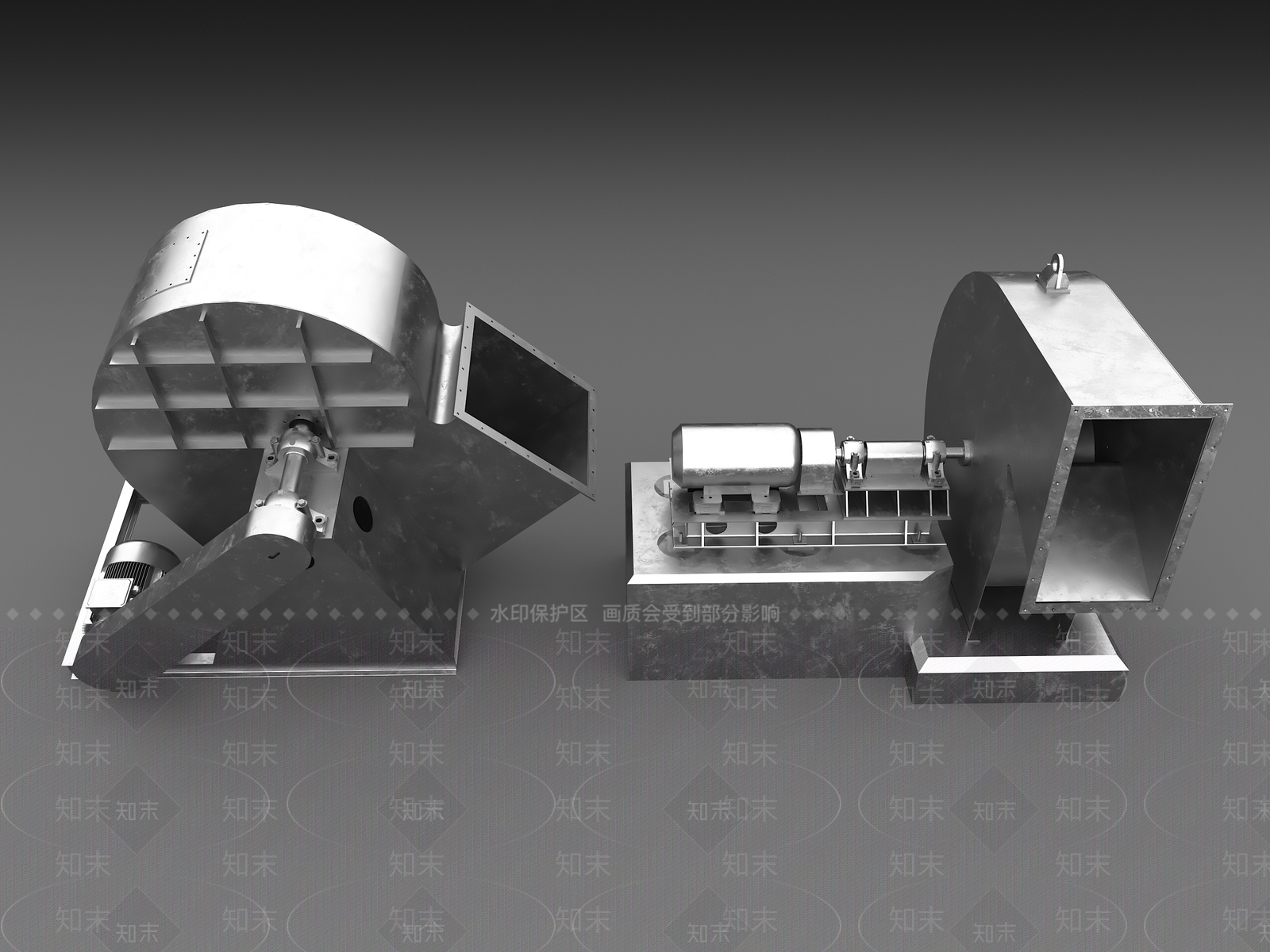 工业鼓风机3D模型下载【ID:1154291330】
