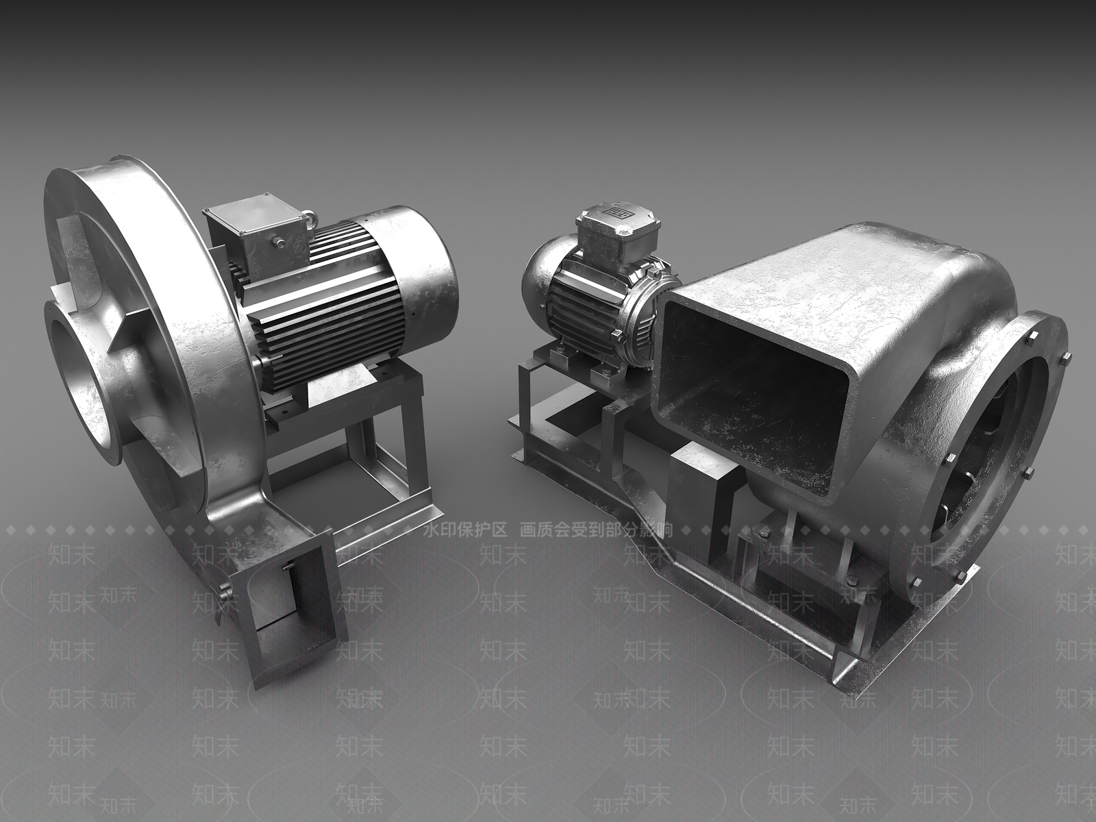 工业鼓风机3D模型下载【ID:1154291337】