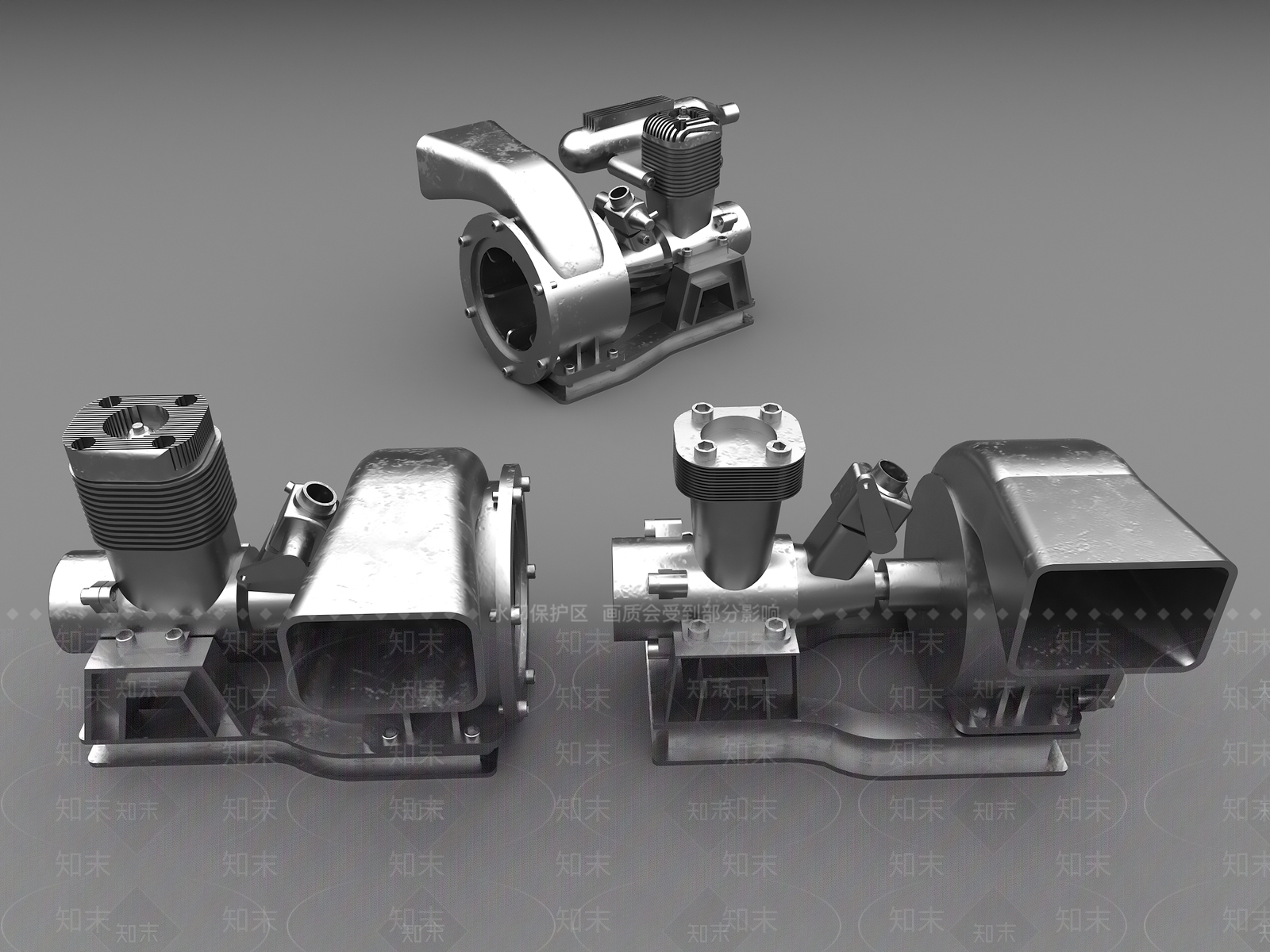 工业鼓风机3D模型下载【ID:1154291515】