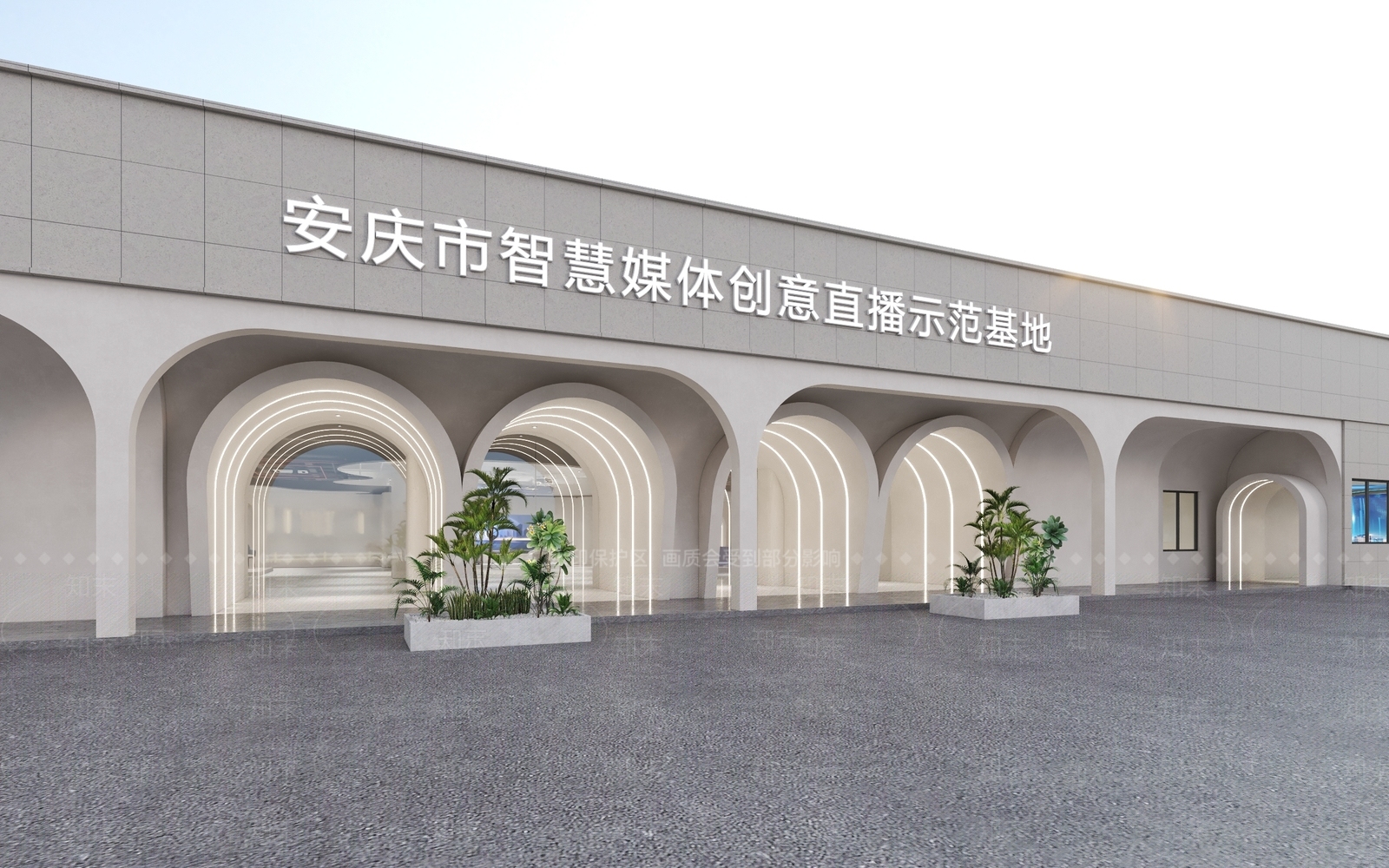 现代科技直播基地3D模型下载【ID:1154295061】
