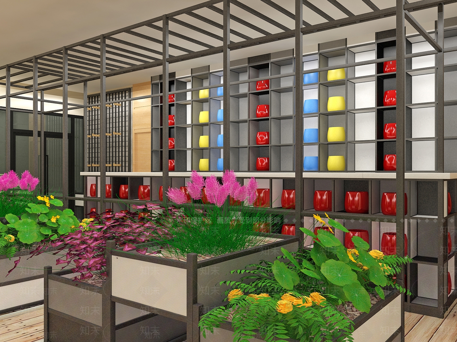 现代楼宇花店3D模型下载【ID:1154296336】