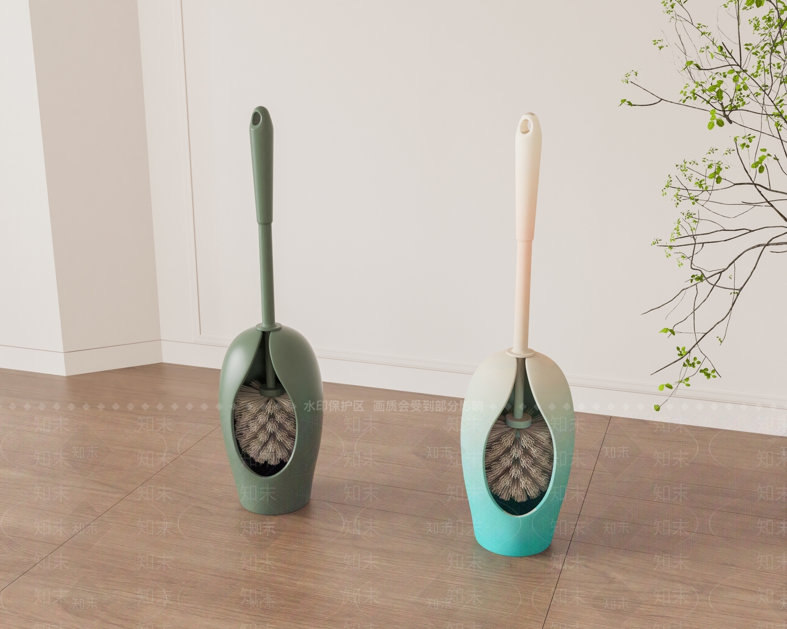 现代马桶刷组合3D模型下载【ID:1154296162】