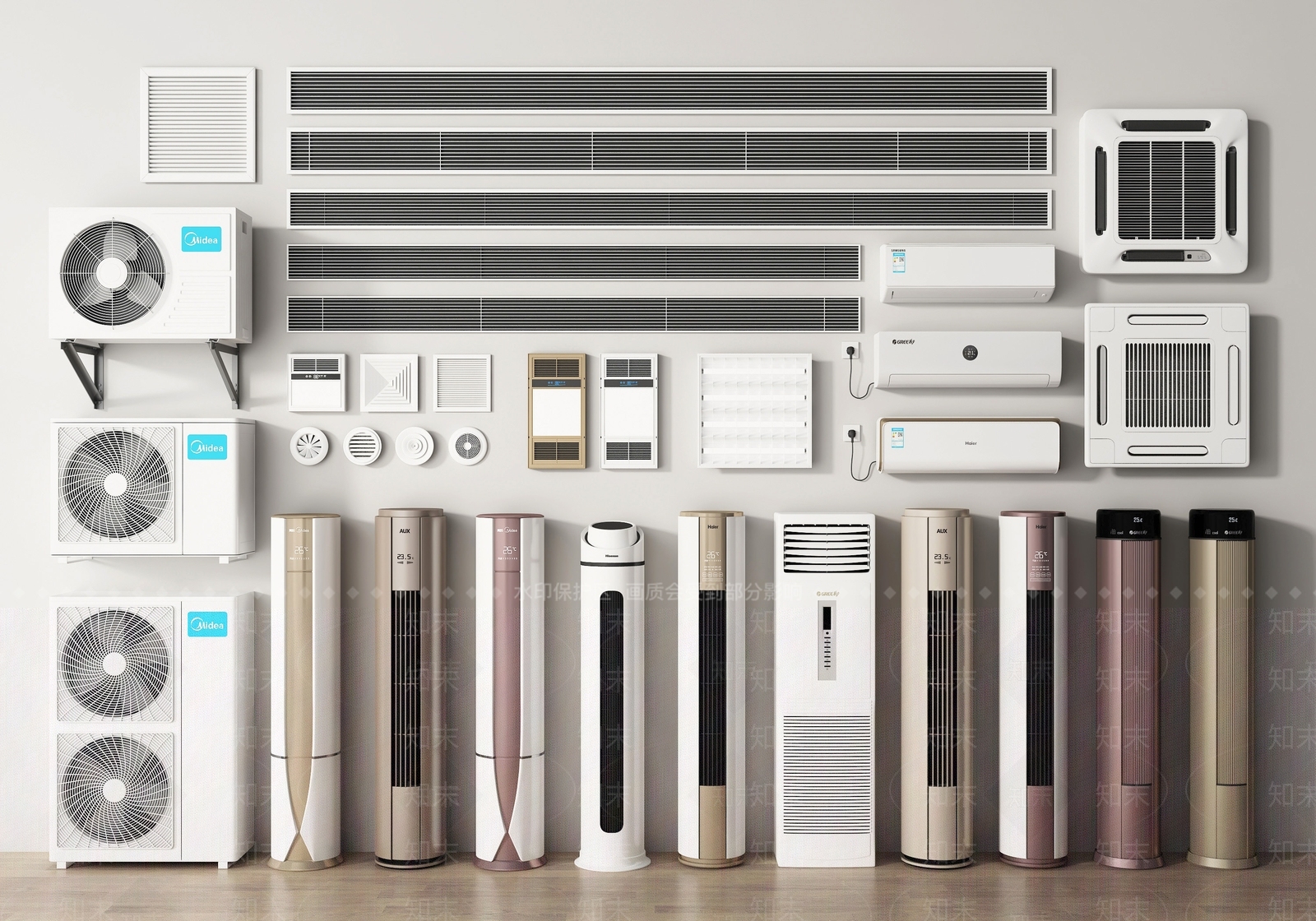 现代空调3D模型下载【ID:1154301230】