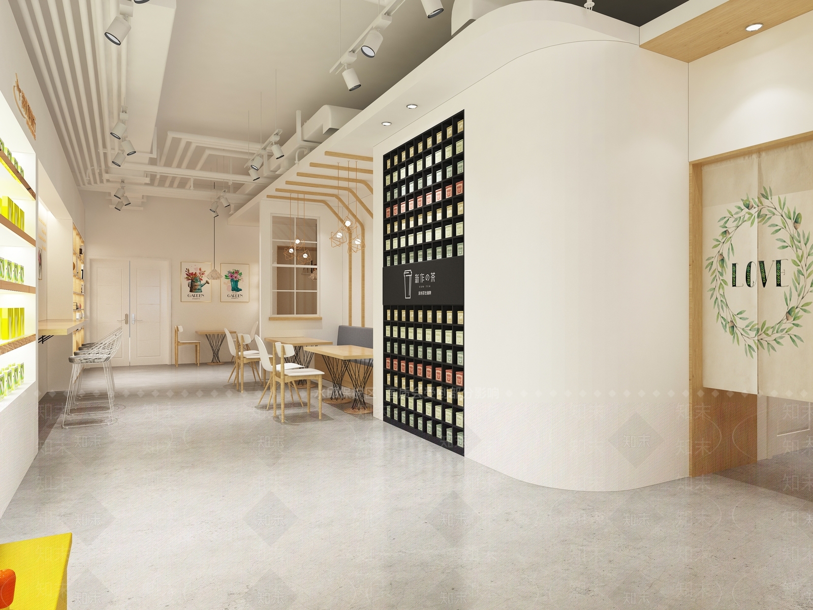现代奶茶店3D模型下载【ID:1154302478】