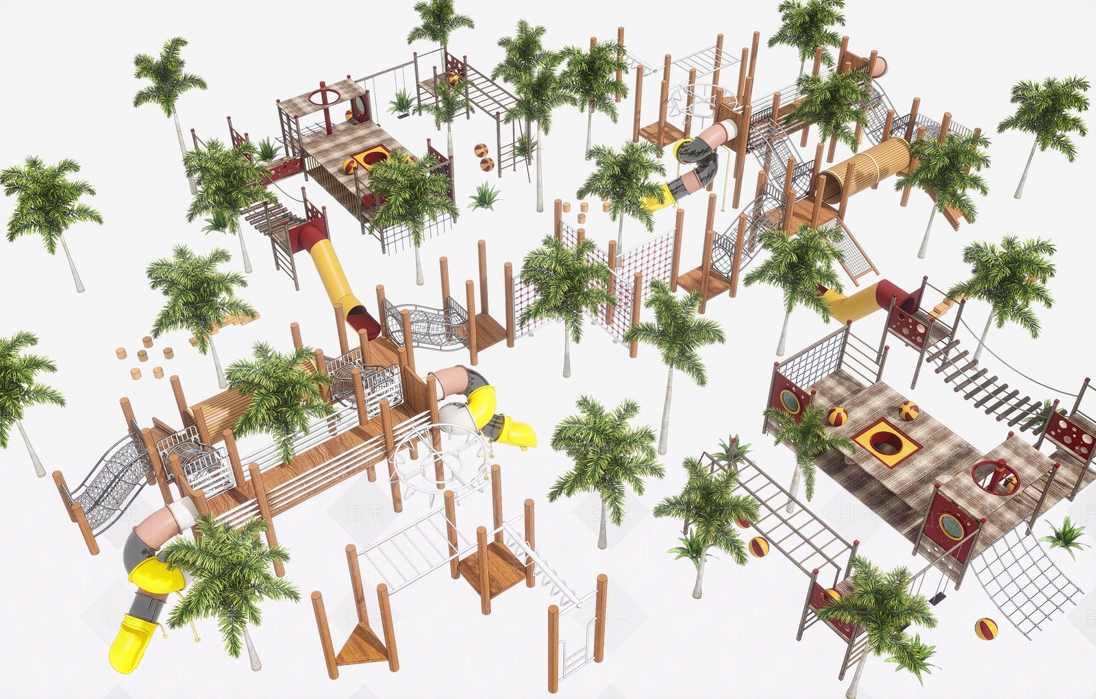 户外儿童娱乐器材3D模型下载【ID:1154303062】