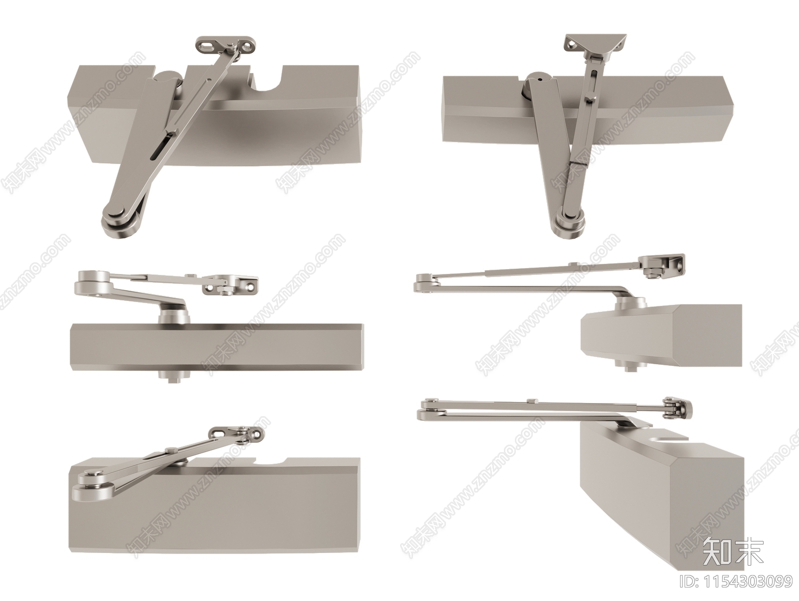 现代闭门器3D模型下载【ID:1154303099】