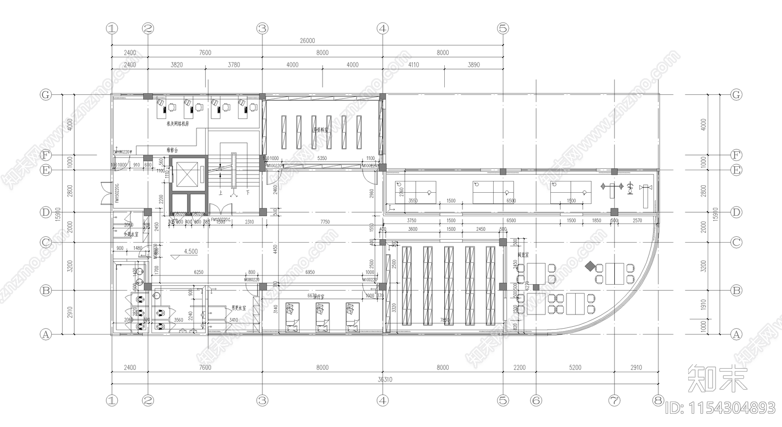 市教育局办公楼建筑平面图布置图施工图下载【ID:1154304893】