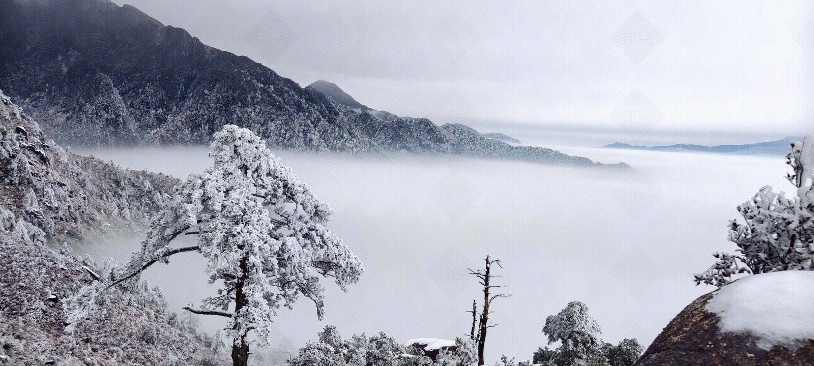 山中云海雪景贴图下载【ID:1154306297】