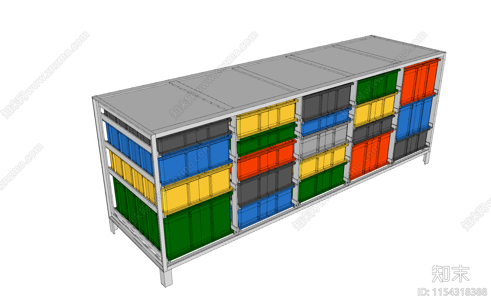 工业风货架SU模型下载【ID:1154318388】
