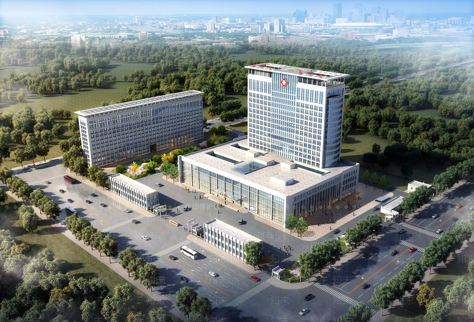 现代医院外观3D模型下载【ID:1154318706】