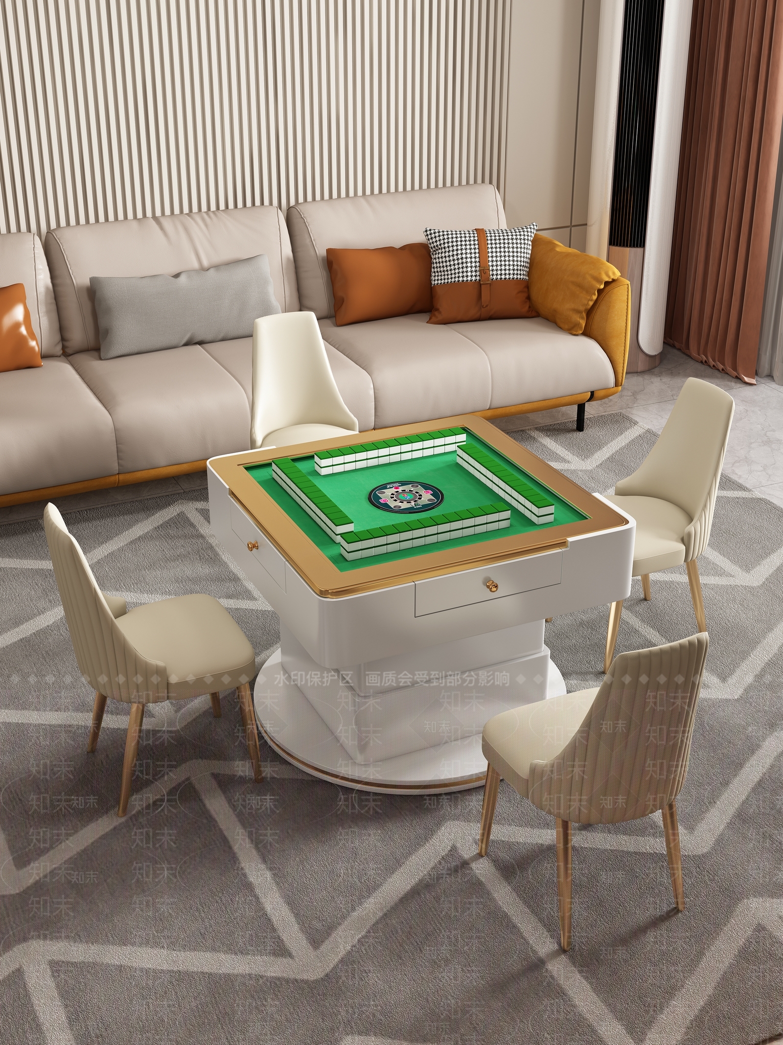 现代麻将桌3D模型下载【ID:1154320273】