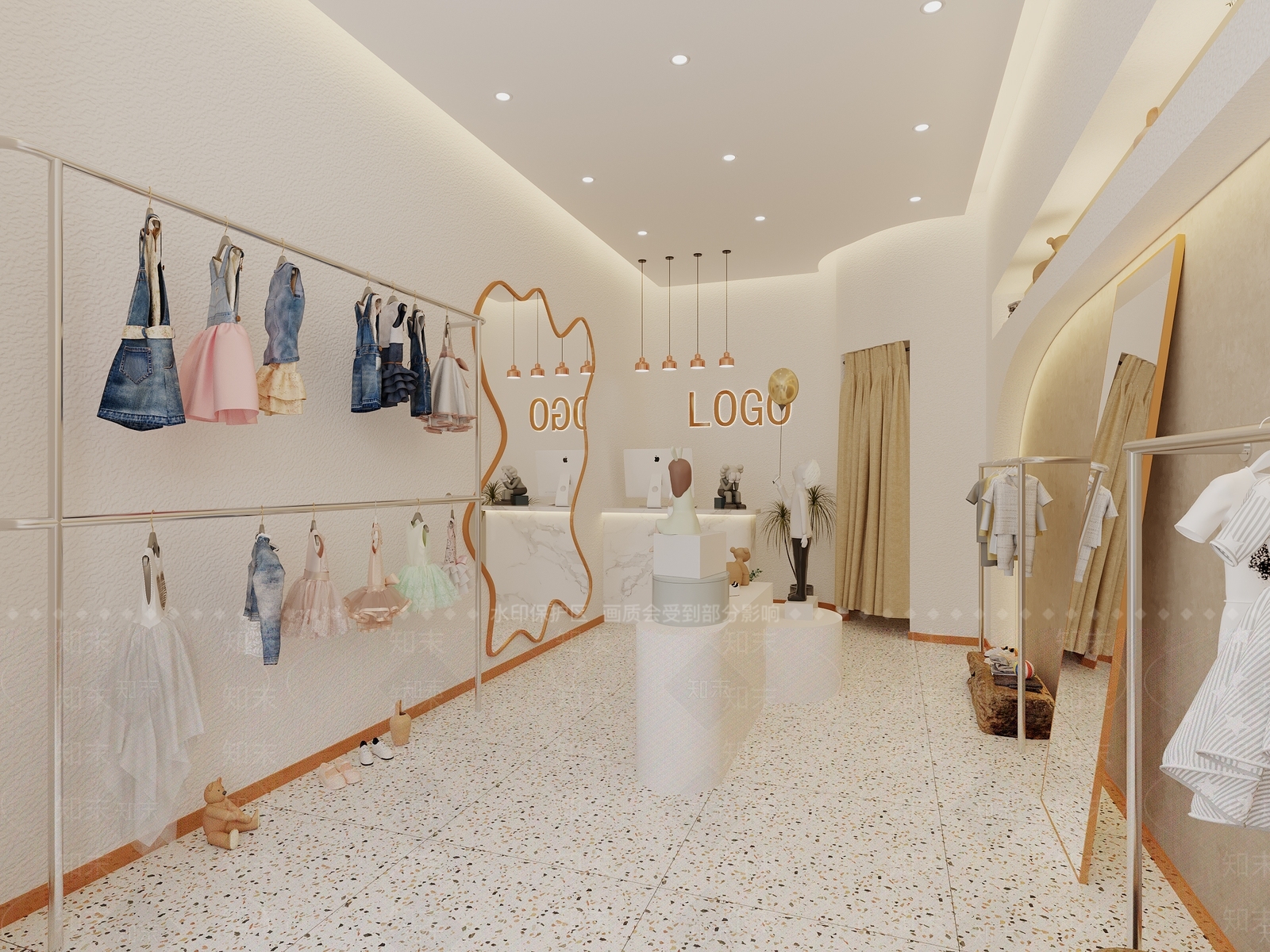 现代童装店3D模型下载【ID:1154323707】